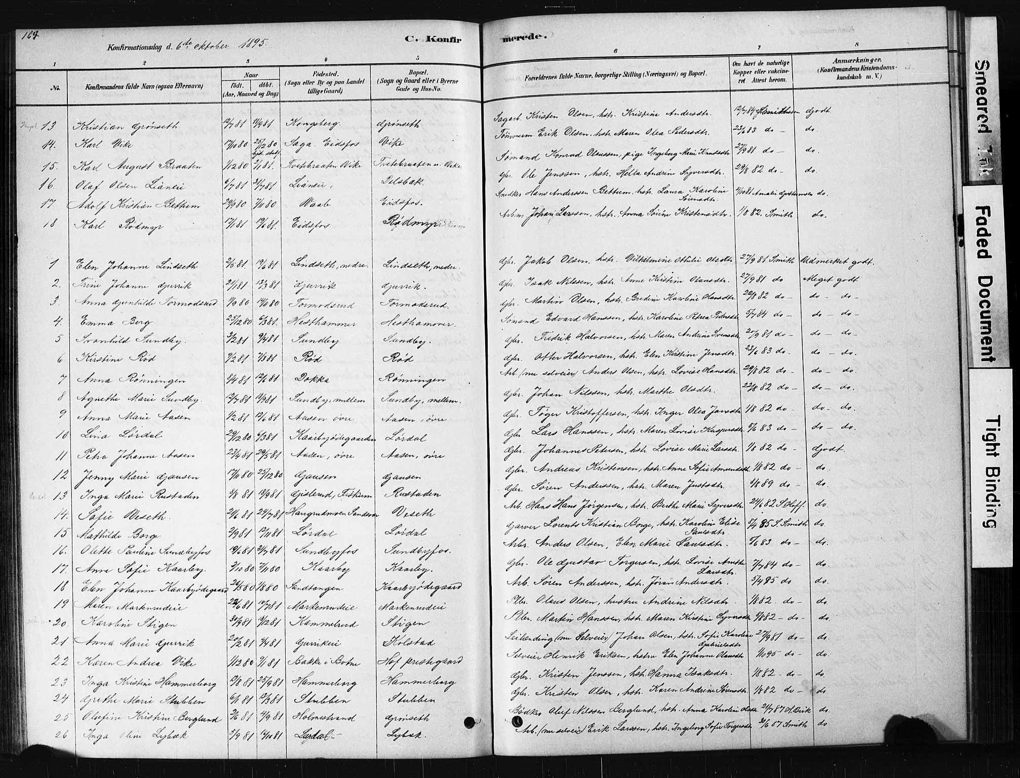 Hof kirkebøker, AV/SAKO-A-64/G/Ga/L0004: Parish register (copy) no. I 4, 1878-1930, p. 164