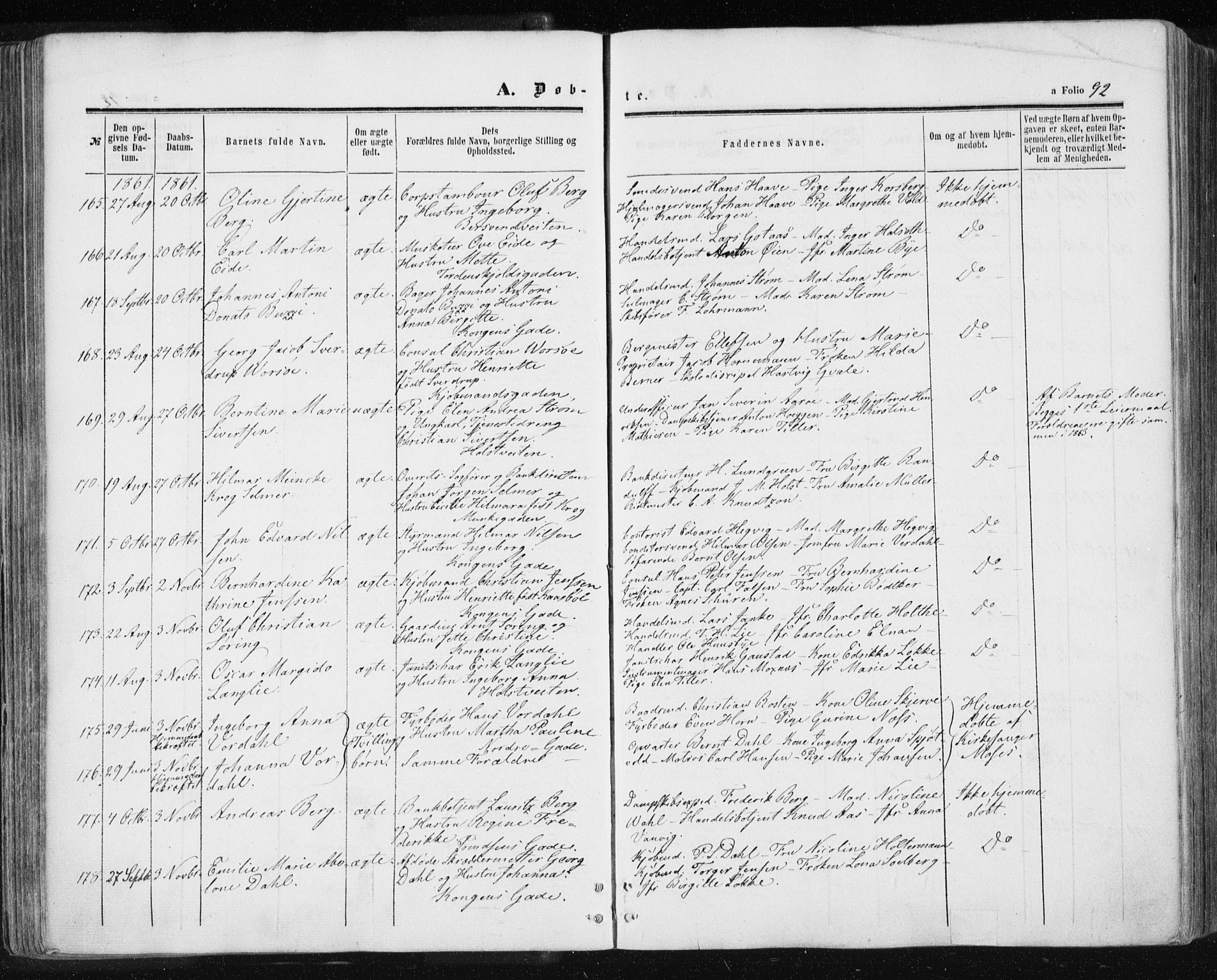 Ministerialprotokoller, klokkerbøker og fødselsregistre - Sør-Trøndelag, SAT/A-1456/601/L0053: Parish register (official) no. 601A21, 1857-1865, p. 92