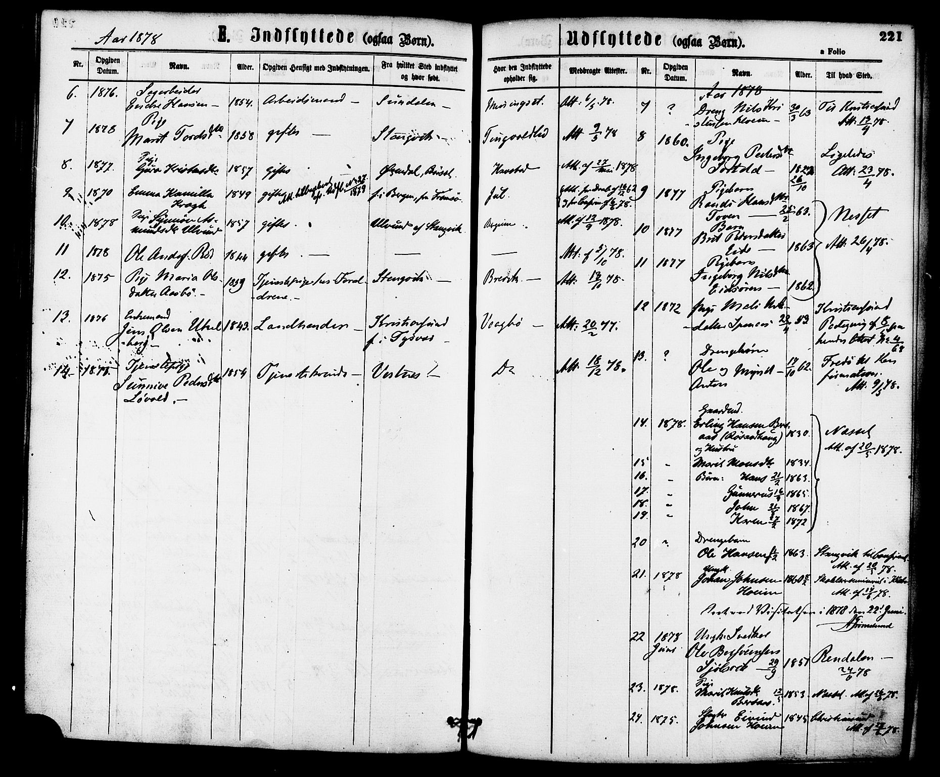 Ministerialprotokoller, klokkerbøker og fødselsregistre - Møre og Romsdal, AV/SAT-A-1454/586/L0986: Parish register (official) no. 586A12, 1867-1878, p. 221