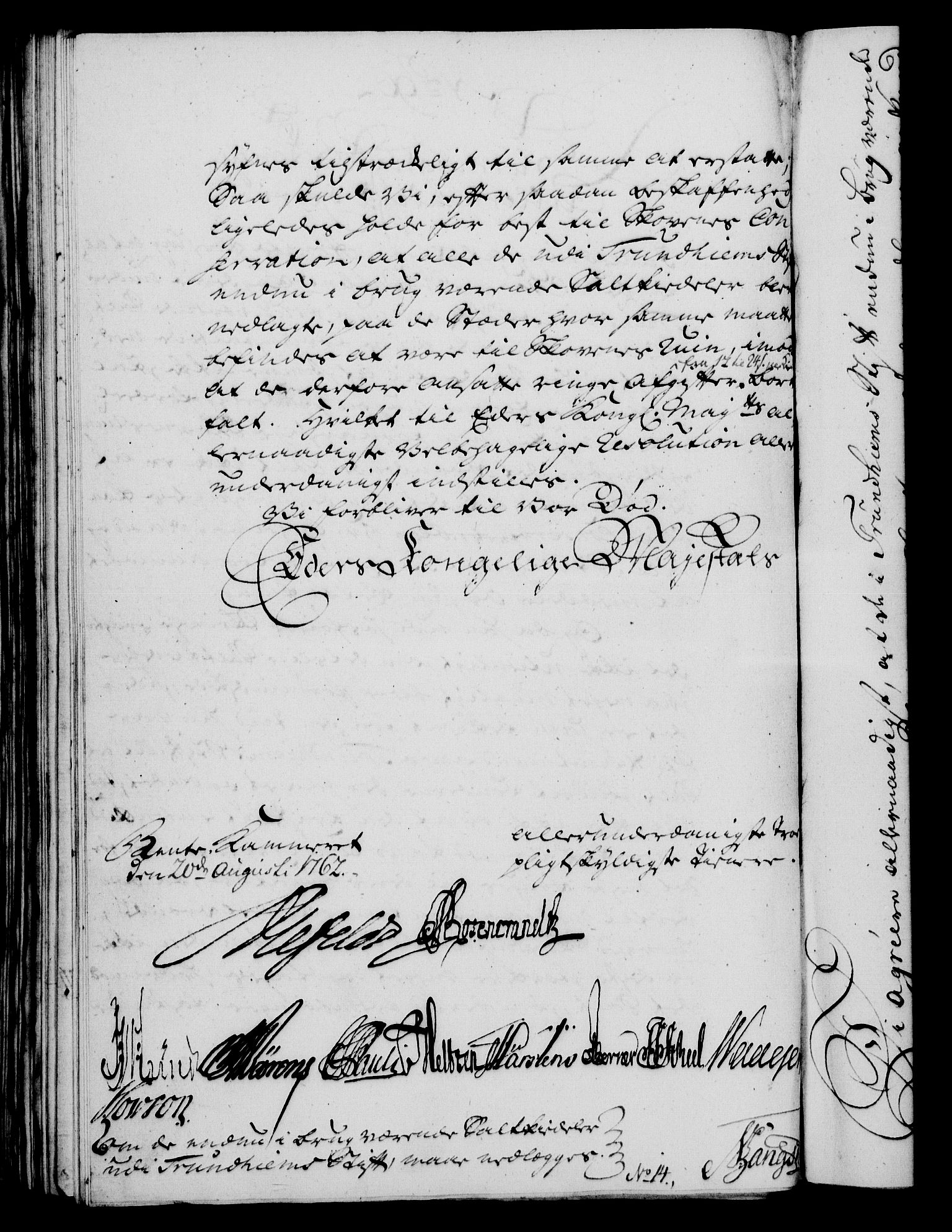 Rentekammeret, Kammerkanselliet, RA/EA-3111/G/Gf/Gfa/L0044: Norsk relasjons- og resolusjonsprotokoll (merket RK 52.44), 1762, p. 369
