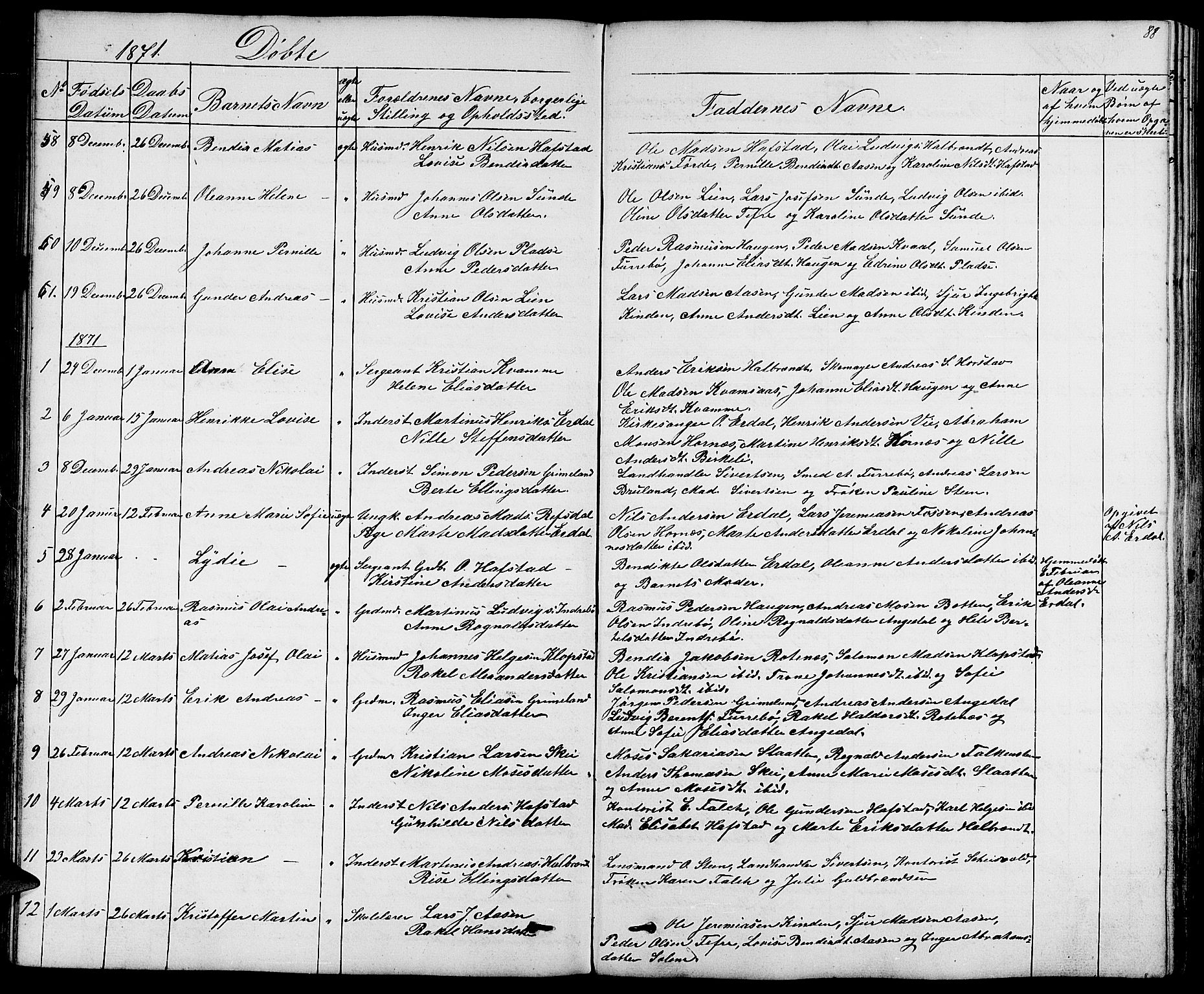 Førde sokneprestembete, SAB/A-79901/H/Hab/Haba/L0001: Parish register (copy) no. A 1, 1853-1880, p. 88
