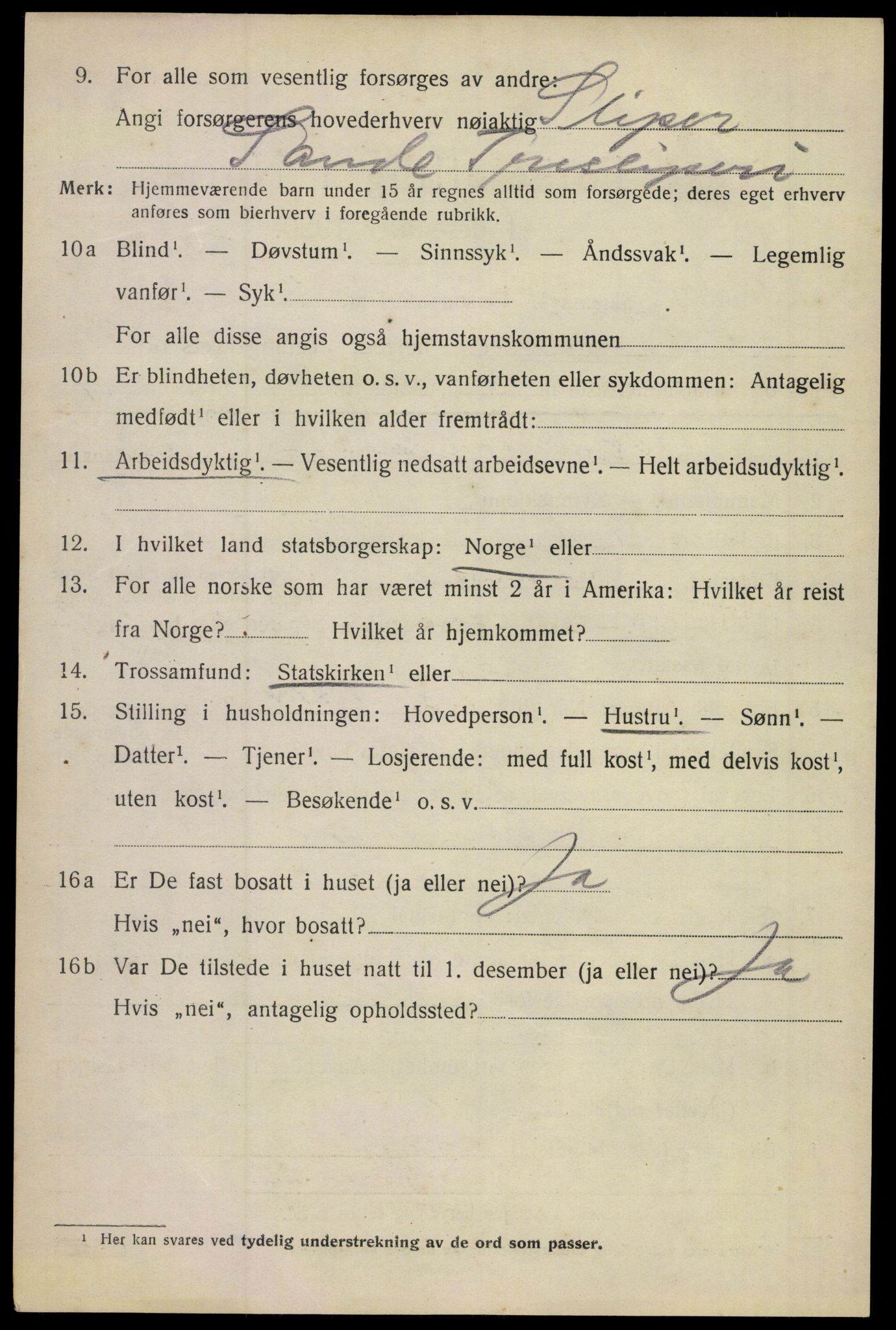 SAKO, 1920 census for Sande, 1920, p. 8397