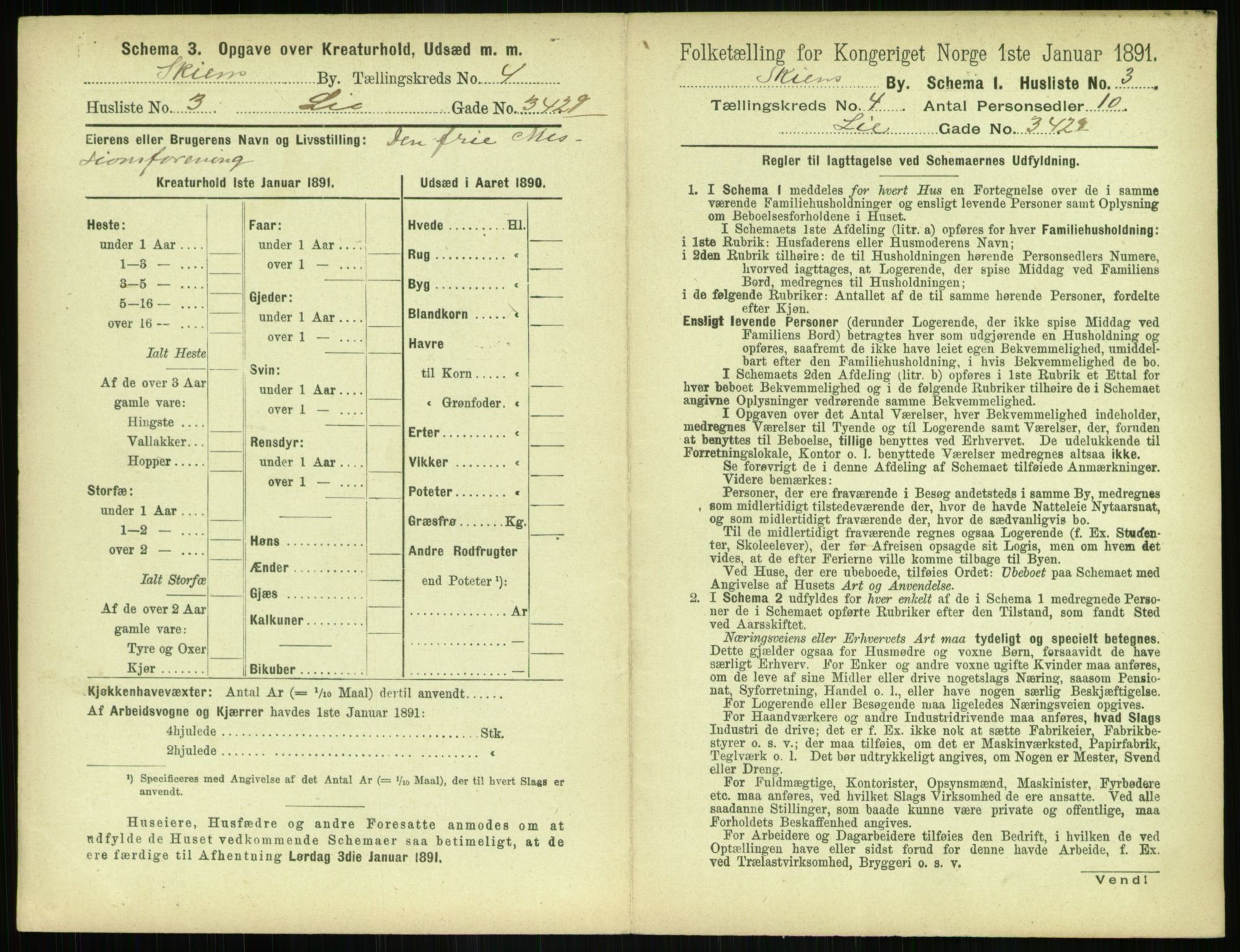 RA, 1891 census for 0806 Skien, 1891, p. 222