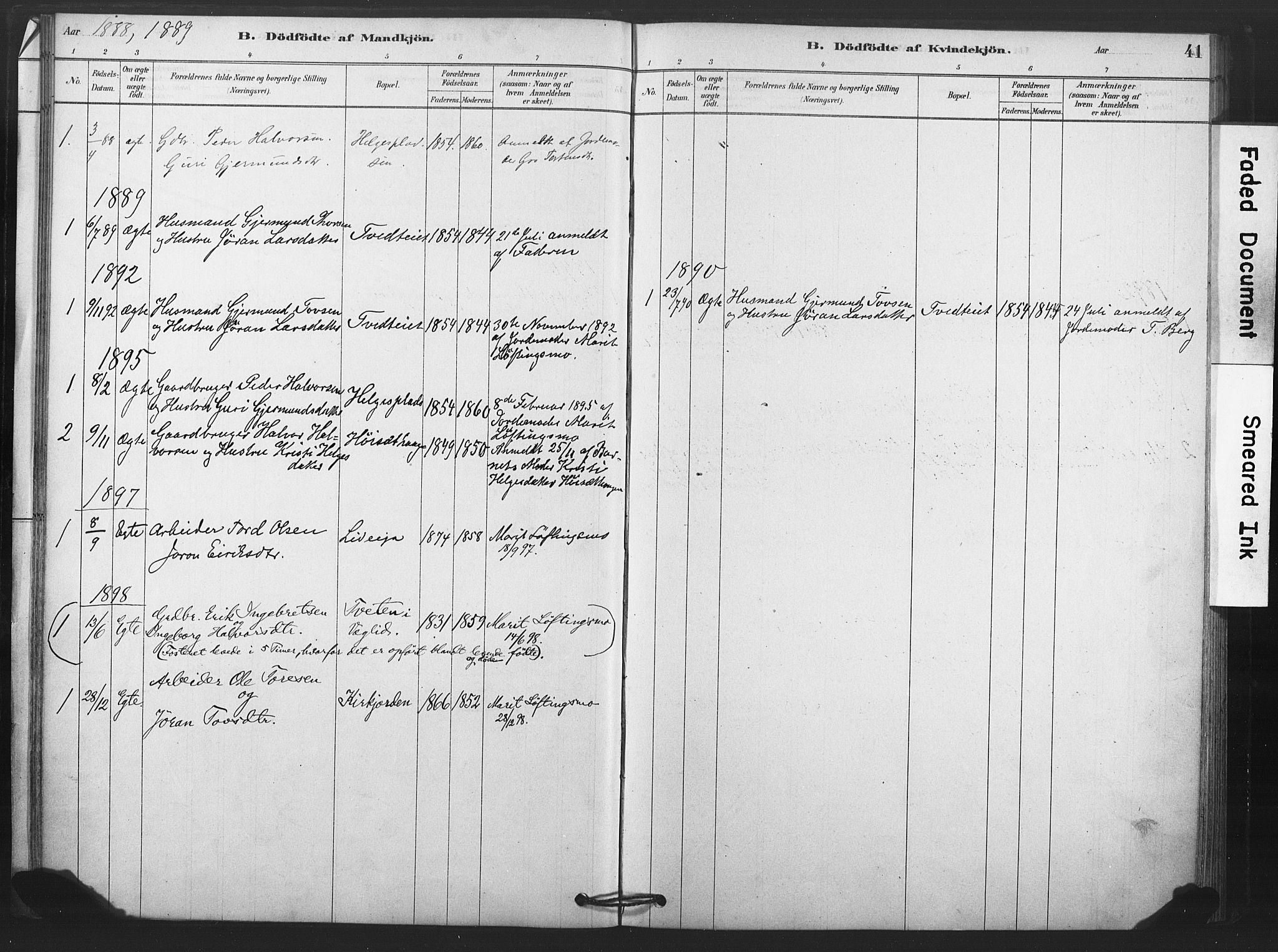 Rollag kirkebøker, SAKO/A-240/F/Fb/L0001: Parish register (official) no. II 1, 1878-1899, p. 41