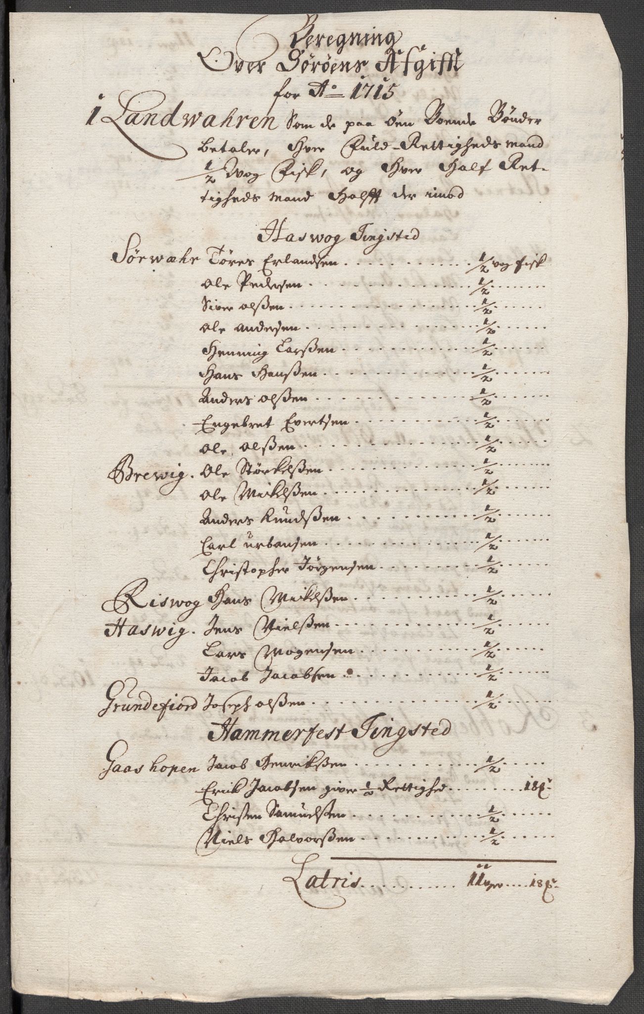 Rentekammeret inntil 1814, Reviderte regnskaper, Fogderegnskap, RA/EA-4092/R69/L4856: Fogderegnskap Finnmark/Vardøhus, 1713-1715, p. 425