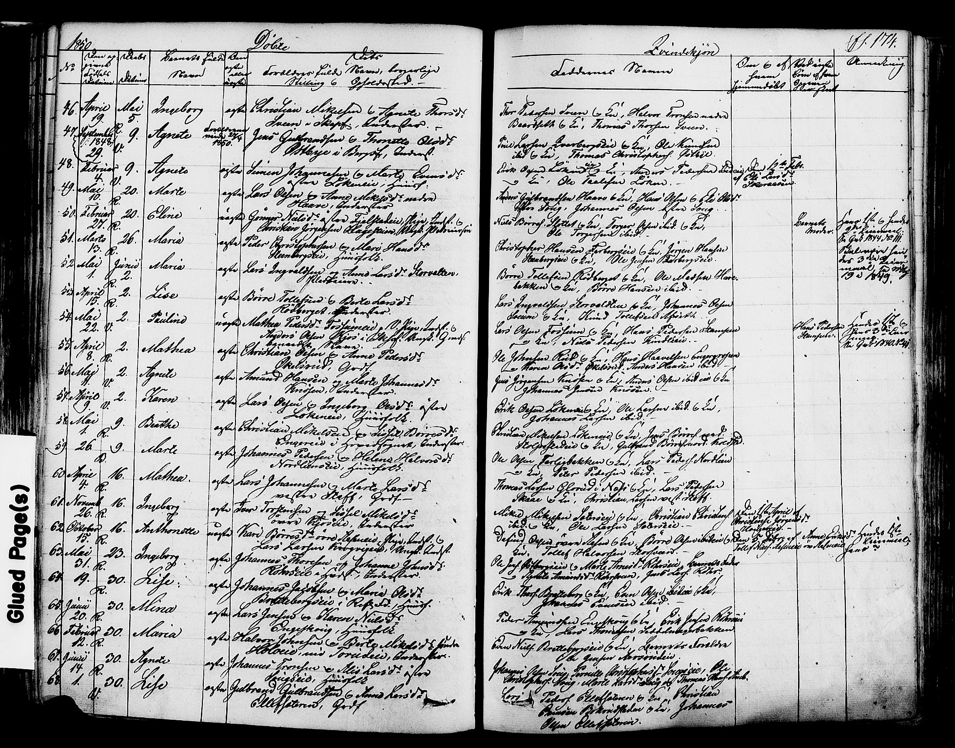 Ringsaker prestekontor, SAH/PREST-014/K/Ka/L0008: Parish register (official) no. 8, 1837-1850, p. 174