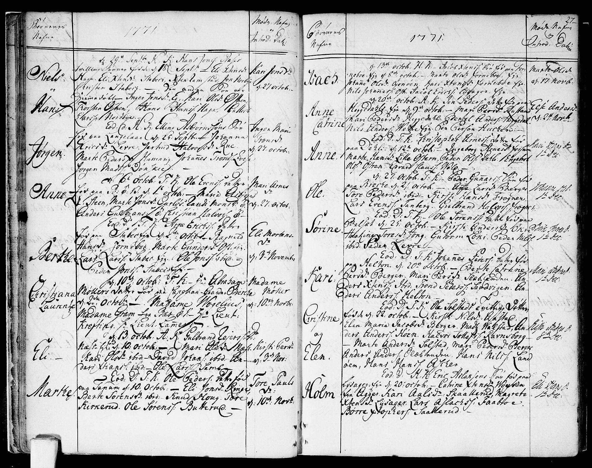 Asker prestekontor Kirkebøker, AV/SAO-A-10256a/F/Fa/L0003: Parish register (official) no. I 3, 1767-1807, p. 27