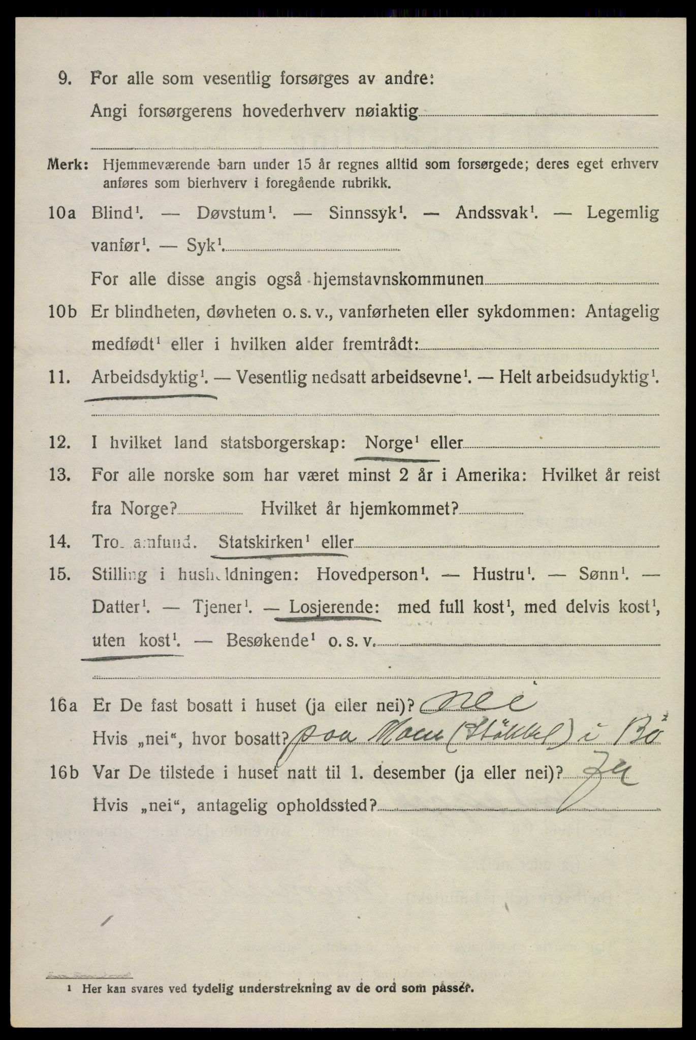 SAKO, 1920 census for Bø (Telemark), 1920, p. 2831