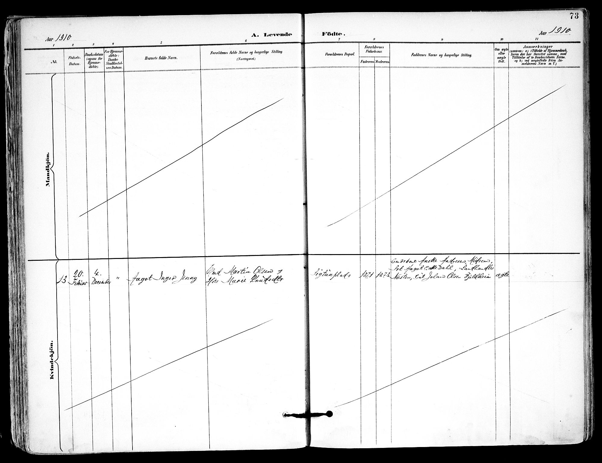 Kråkstad prestekontor Kirkebøker, AV/SAO-A-10125a/F/Fa/L0010: Parish register (official) no. I 10, 1893-1931, p. 73