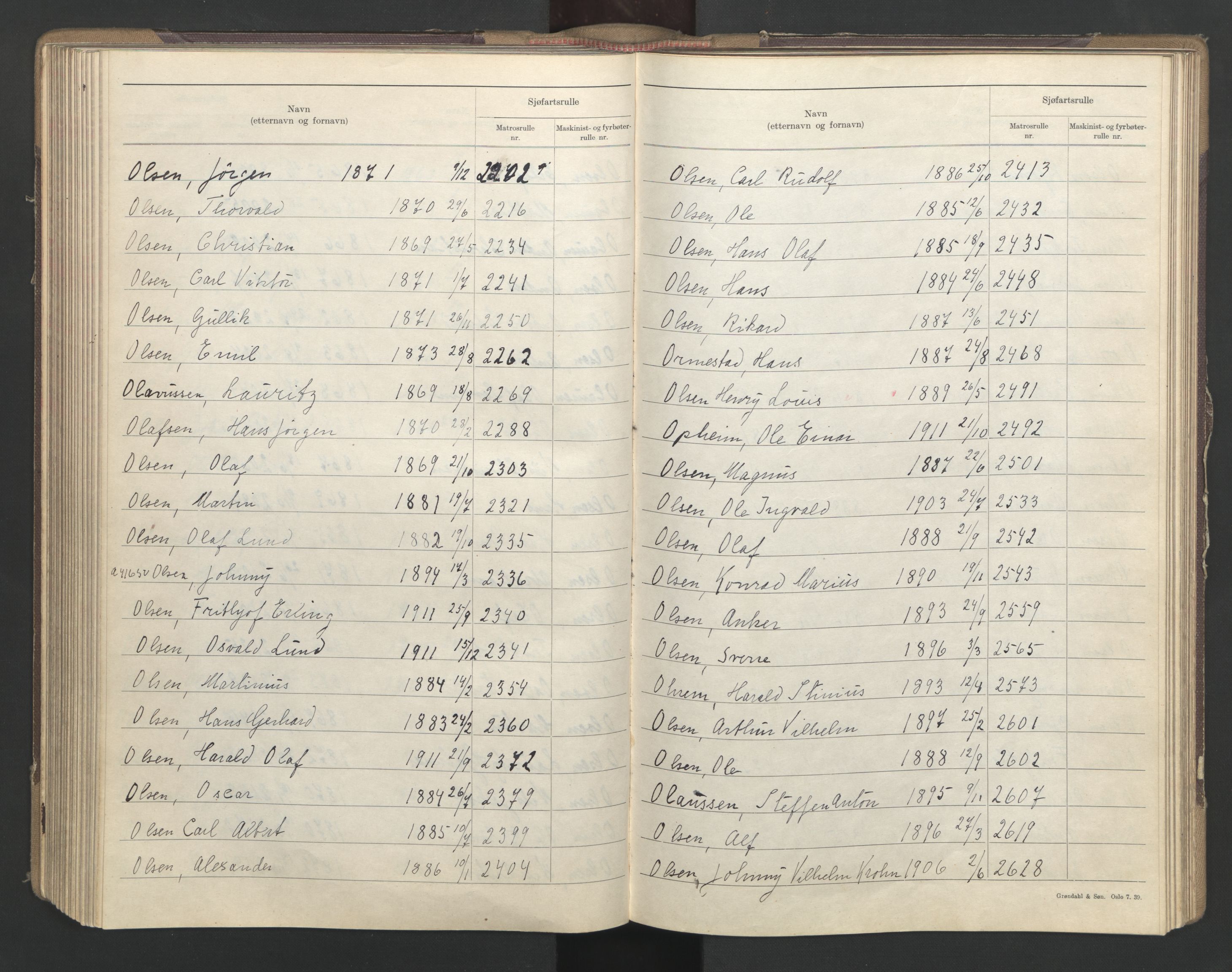 Sandefjord innrulleringskontor, AV/SAKO-A-788/G/Ga/L0003: Register til annotasjons- og hovedrulle, 1942, p. 174