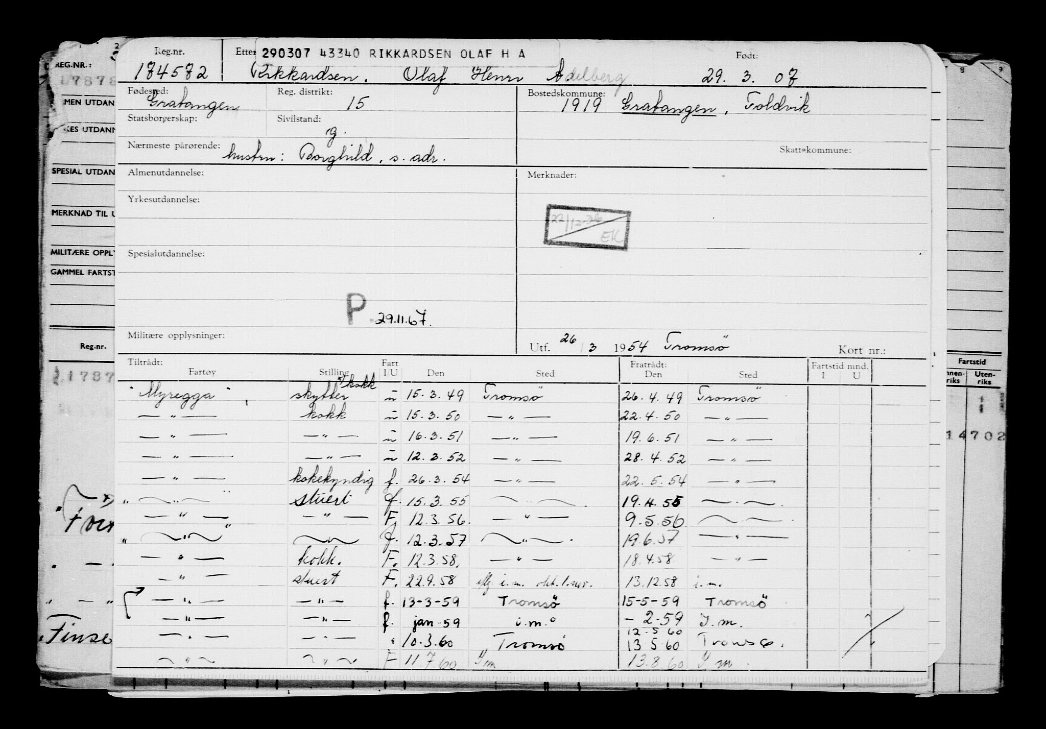 Direktoratet for sjømenn, AV/RA-S-3545/G/Gb/L0070: Hovedkort, 1907, p. 343