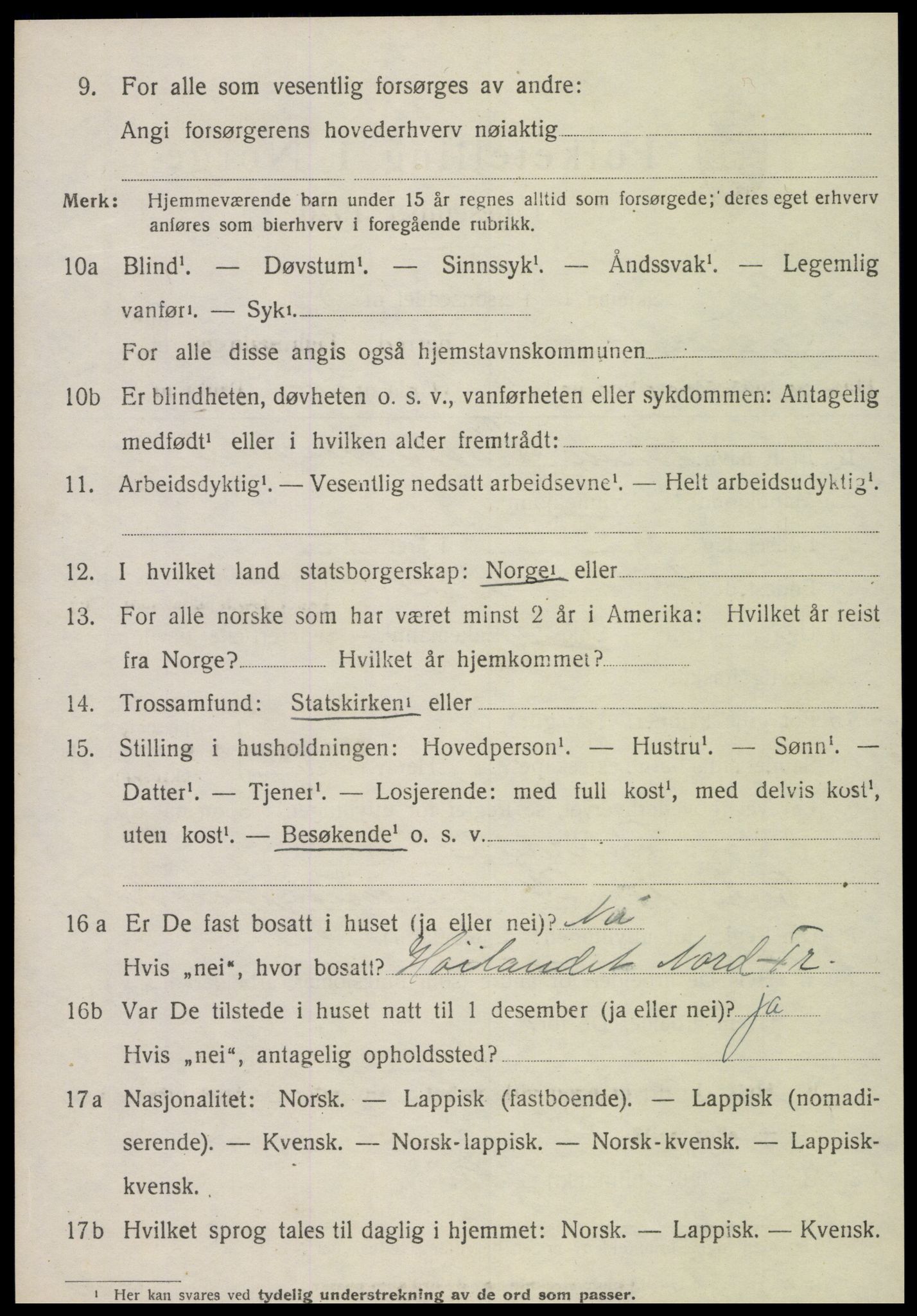 SAT, 1920 census for Vemundvik, 1920, p. 1018