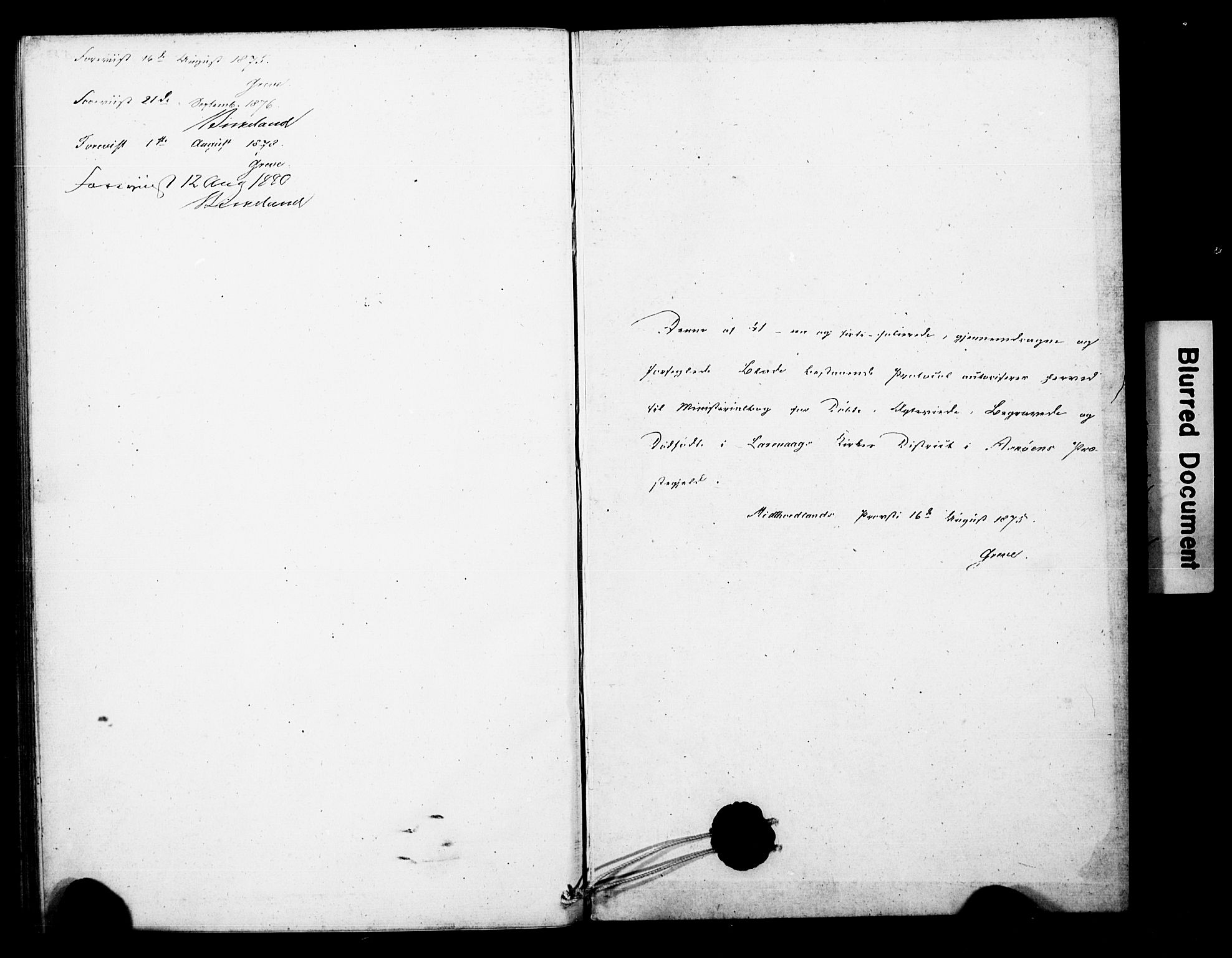 Askøy Sokneprestembete, SAB/A-74101/H/Ha/Haa/Haae/L0001: Parish register (official) no. E 1, 1875-1877