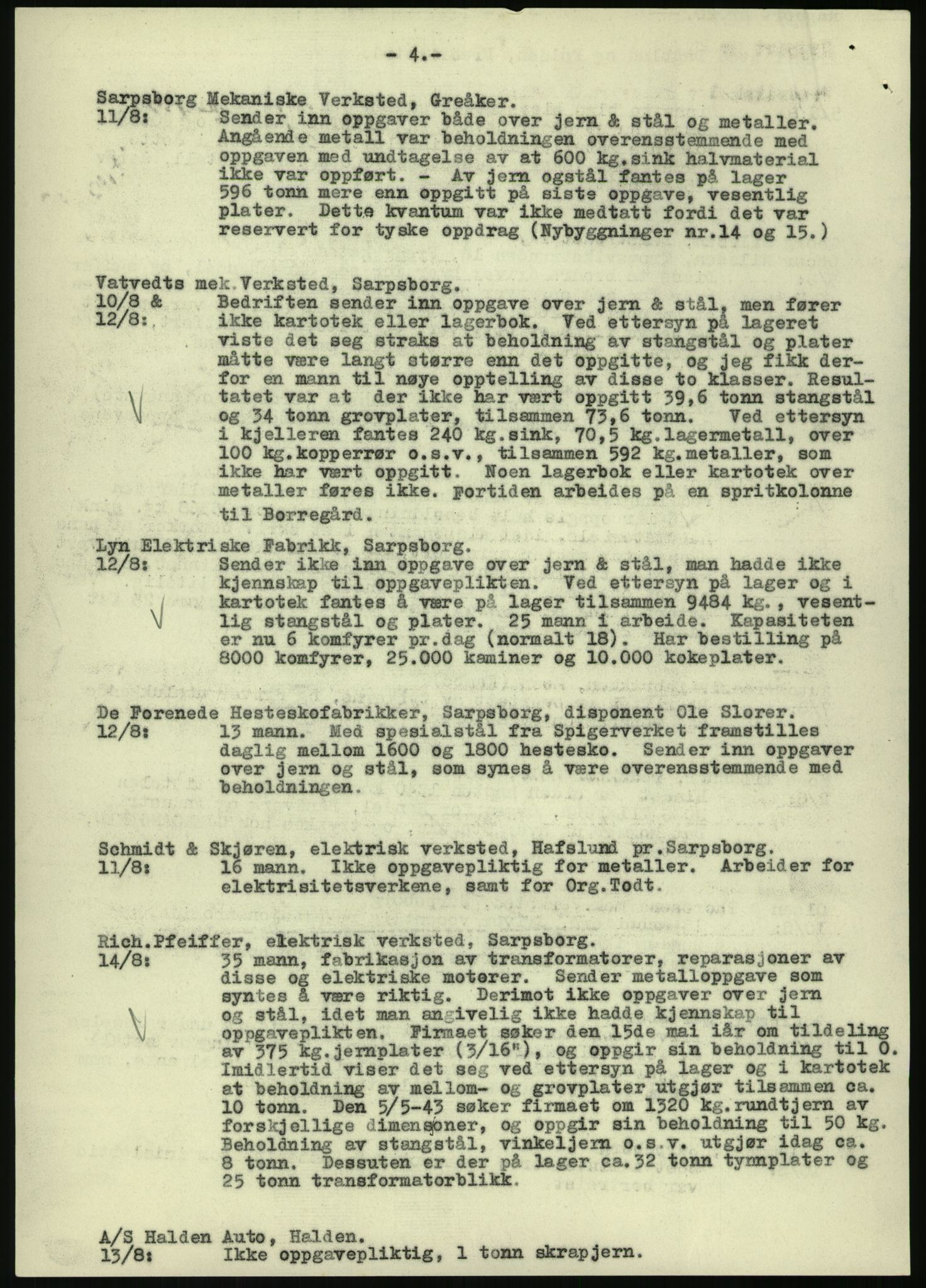 Direktoratet for industriforsyning, Sekretariatet, AV/RA-S-4153/D/Df/L0054: 9. Metallkontoret, 1940-1945, p. 2628