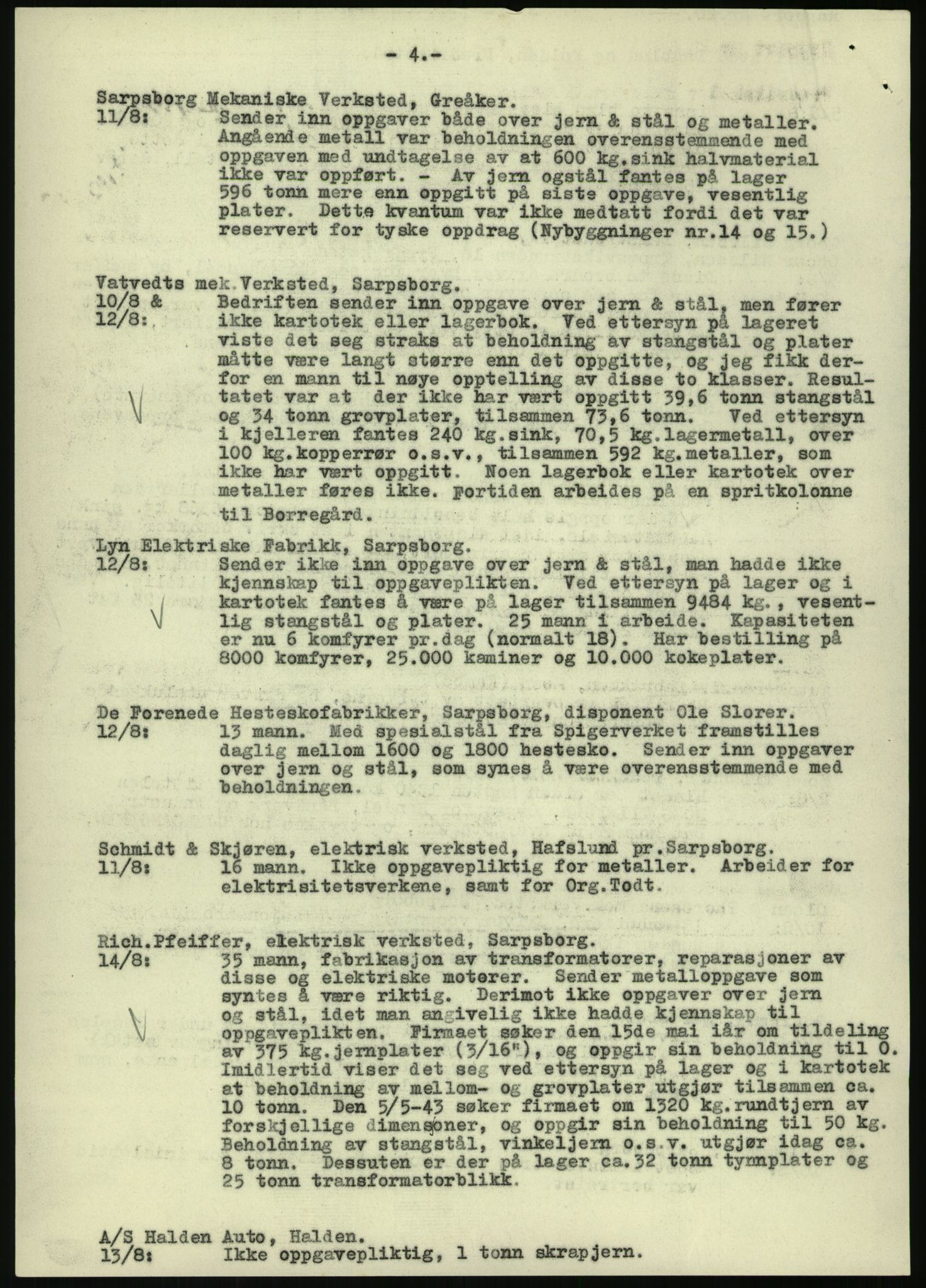 Direktoratet for industriforsyning, Sekretariatet, RA/S-4153/D/Df/L0054: 9. Metallkontoret, 1940-1945, p. 2628