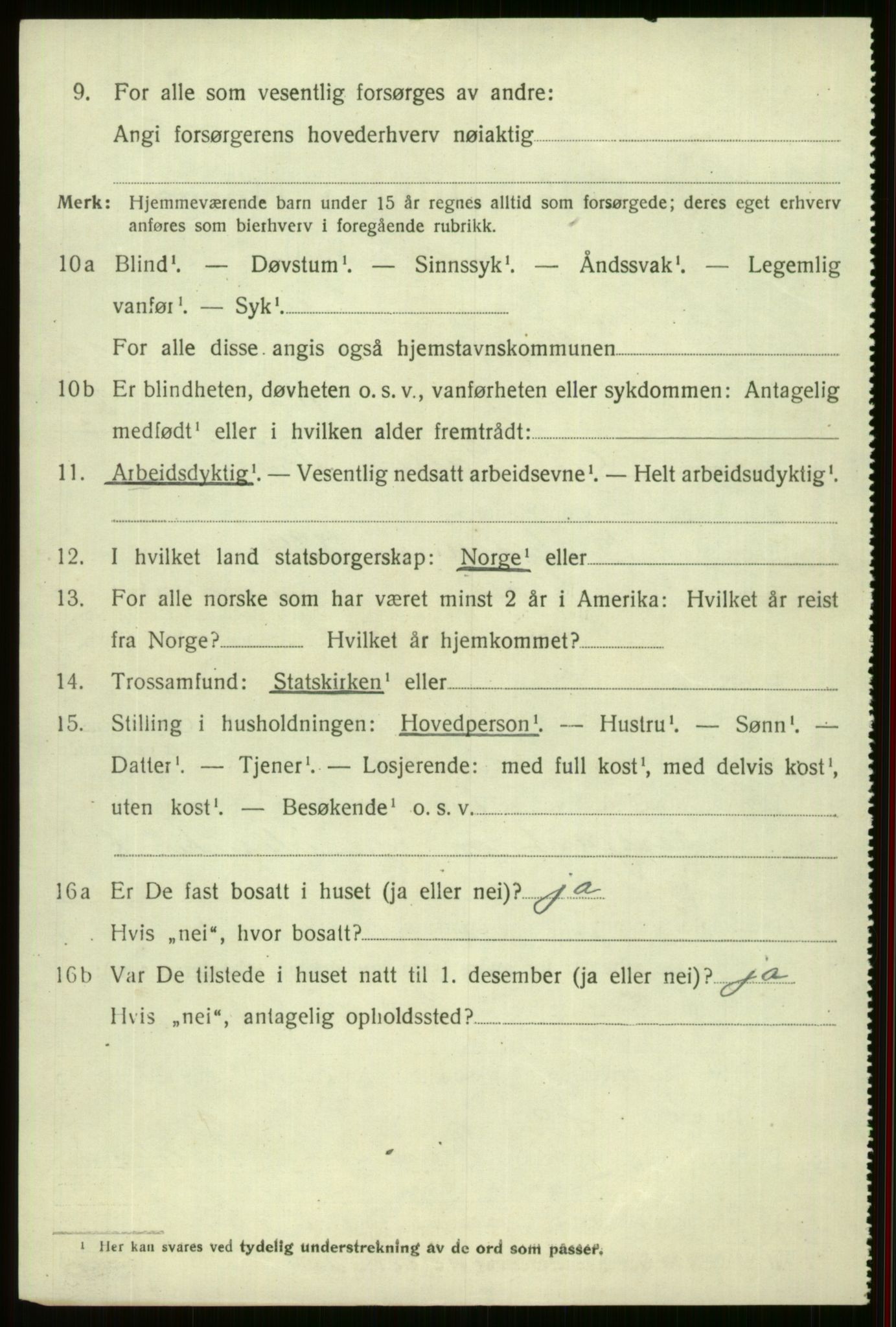 SAB, 1920 census for Voss, 1920, p. 15220