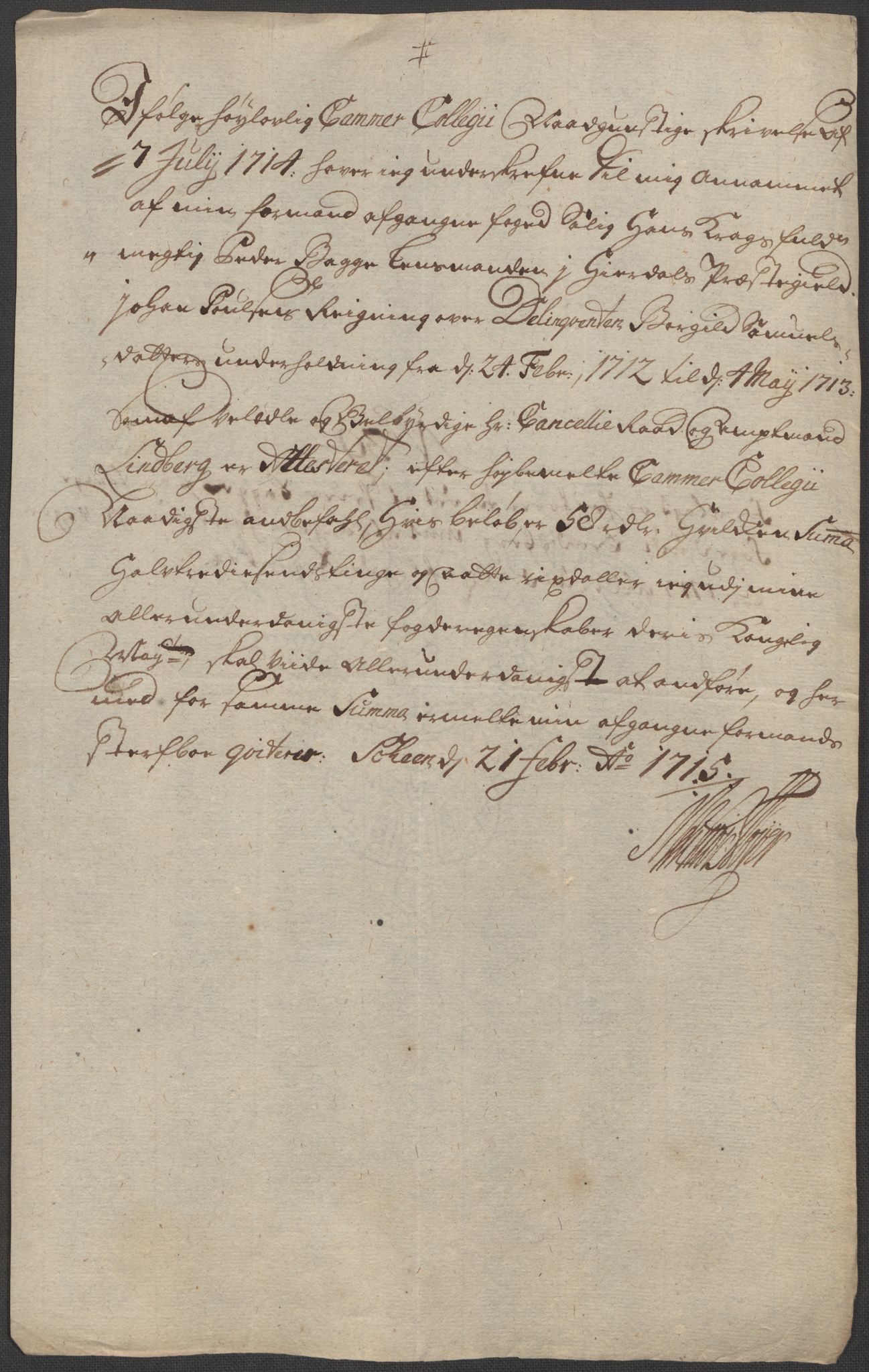 Rentekammeret inntil 1814, Reviderte regnskaper, Fogderegnskap, AV/RA-EA-4092/R36/L2125: Fogderegnskap Øvre og Nedre Telemark og Bamble, 1713, p. 258