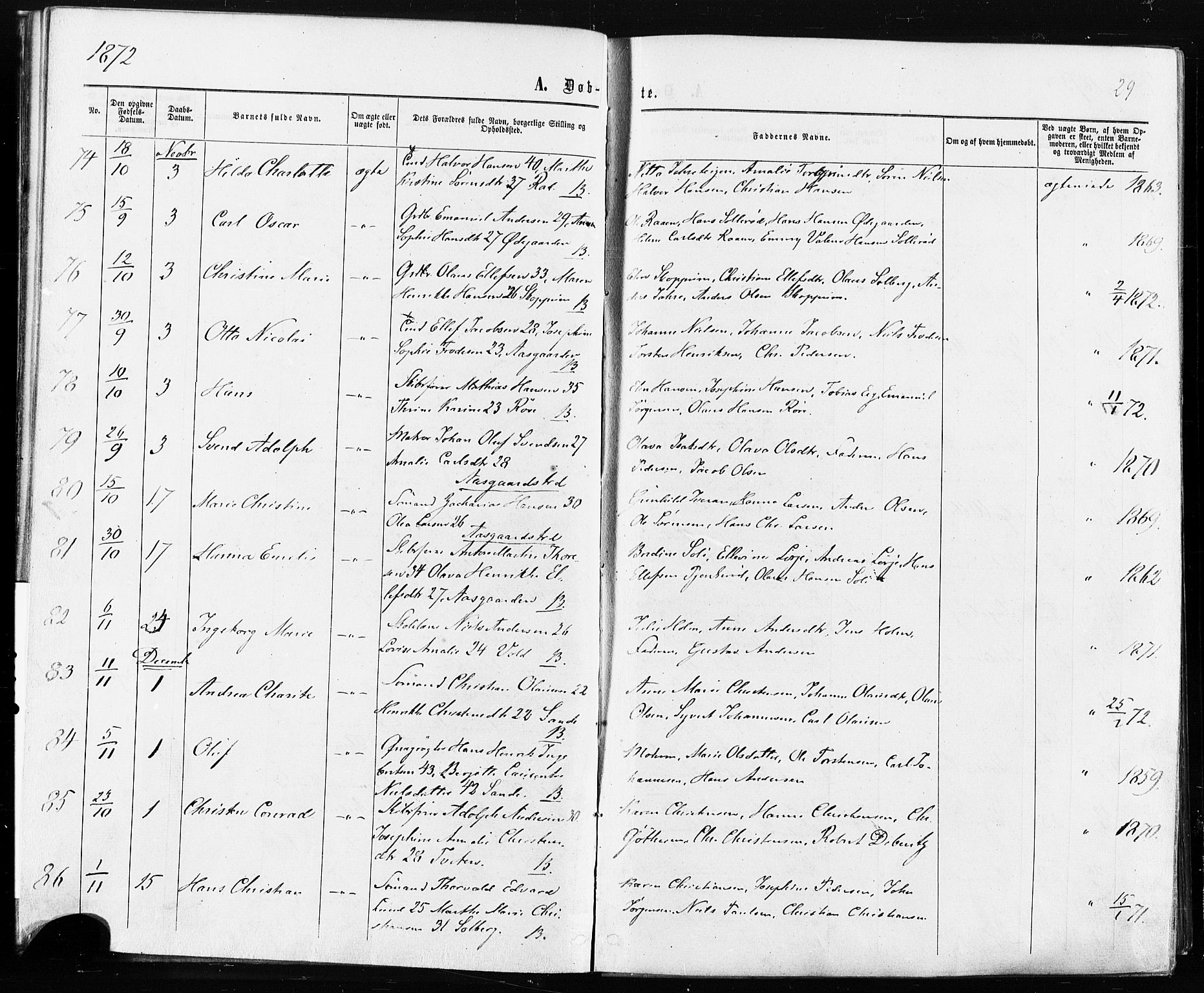 Borre kirkebøker, AV/SAKO-A-338/F/Fa/L0008: Parish register (official) no. I 8, 1868-1877, p. 29