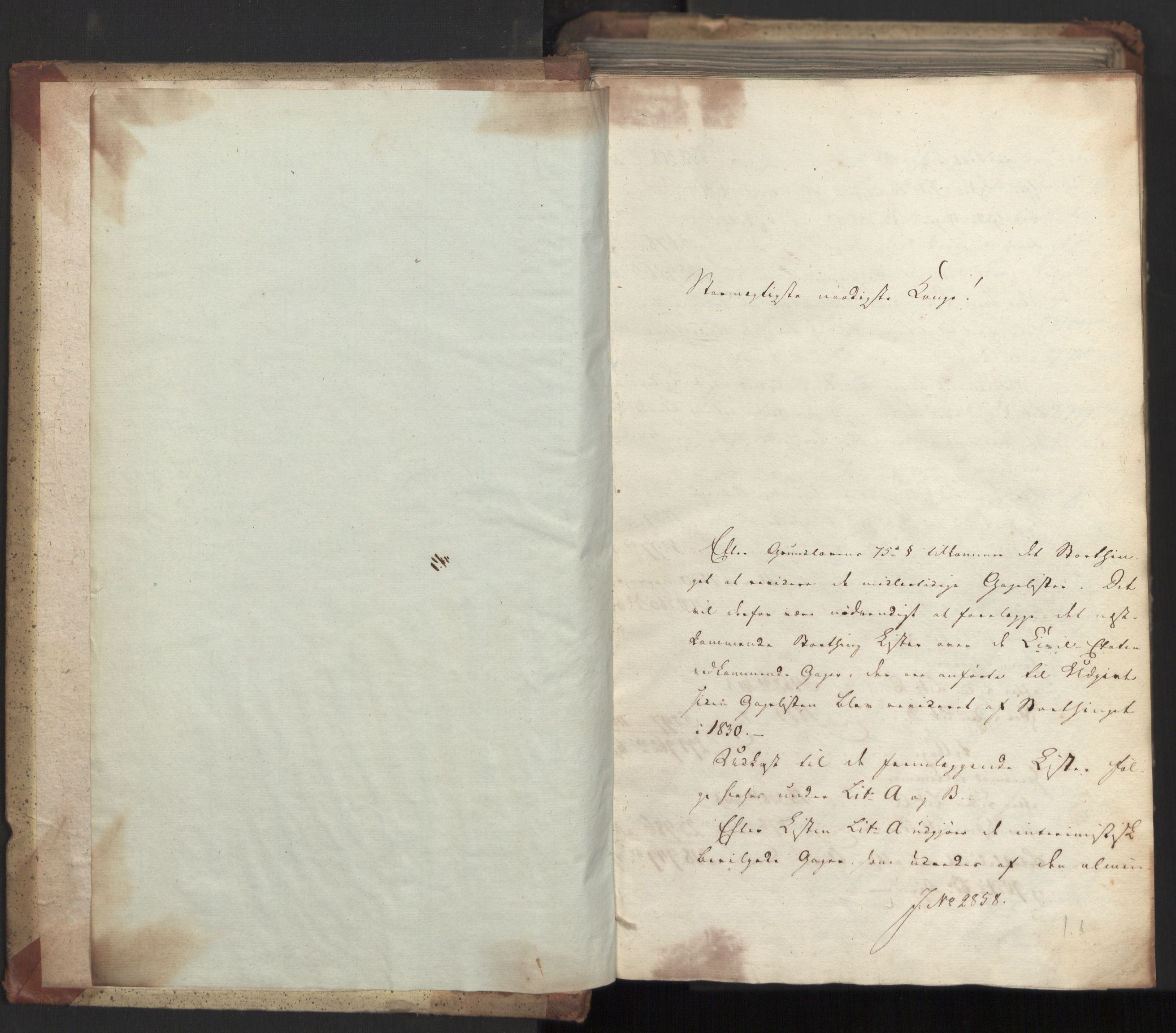 Statsrådsavdelingen i Stockholm, AV/RA-S-1003/D/Da/L0082: Regjeringsinnstillinger nr. 2858-2979, 1833, p. 3