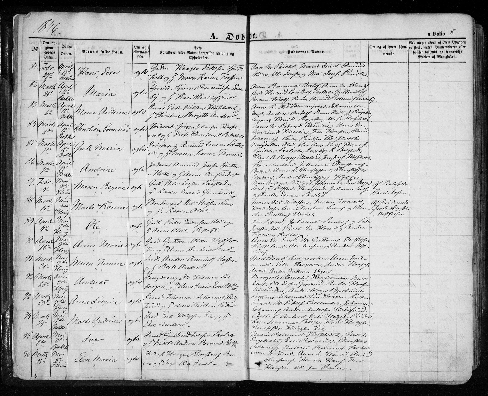 Eiker kirkebøker, AV/SAKO-A-4/F/Fa/L0014: Parish register (official) no. I 14, 1846-1854, p. 8