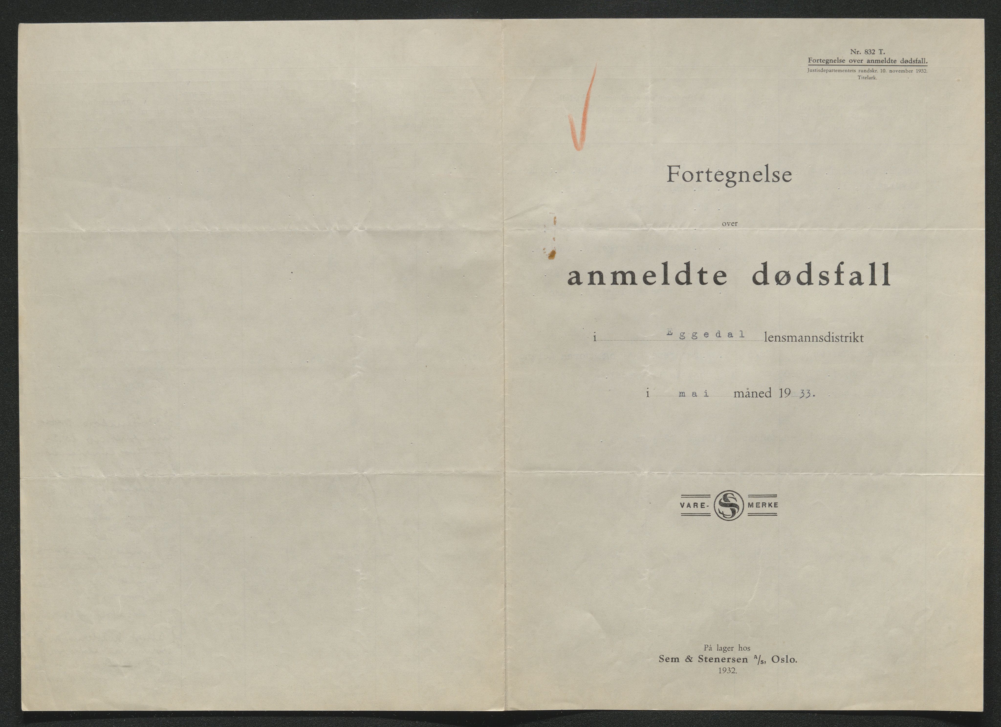 Eiker, Modum og Sigdal sorenskriveri, AV/SAKO-A-123/H/Ha/Hab/L0048: Dødsfallsmeldinger, 1933, p. 388