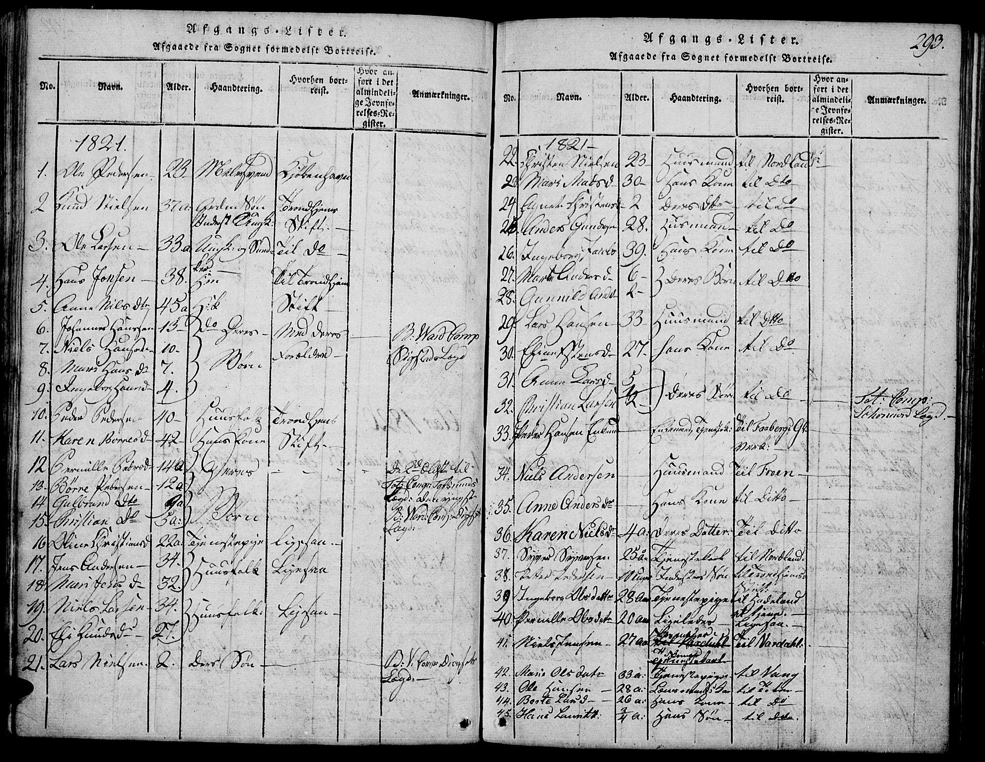 Biri prestekontor, SAH/PREST-096/H/Ha/Hab/L0001: Parish register (copy) no. 1, 1814-1828, p. 293