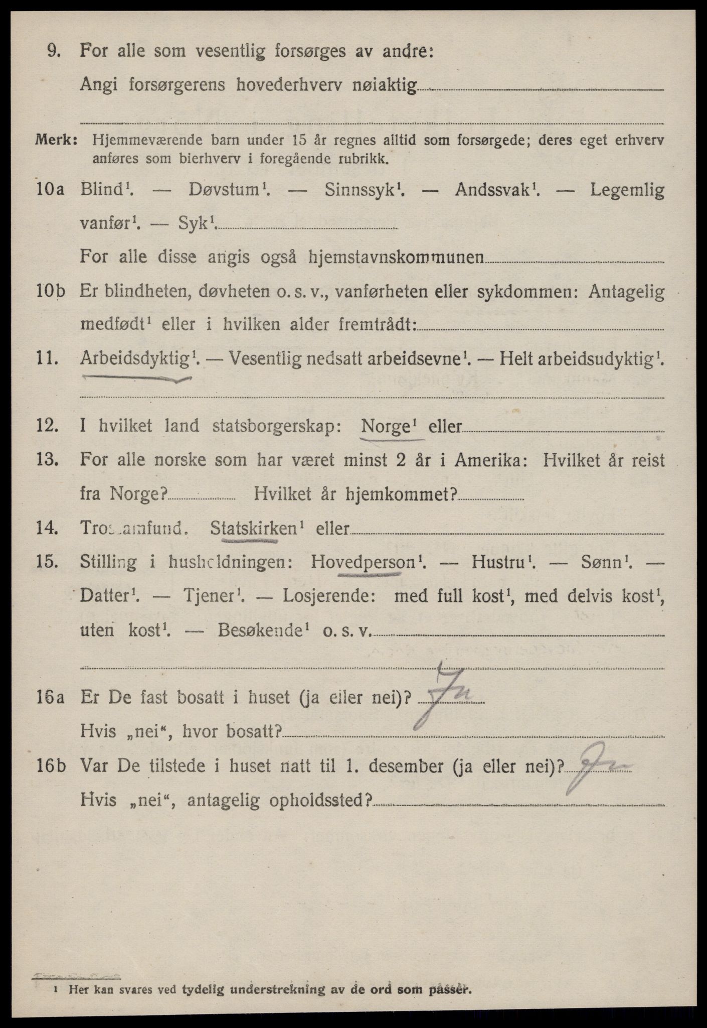 SAT, 1920 census for Borgund, 1920, p. 4601