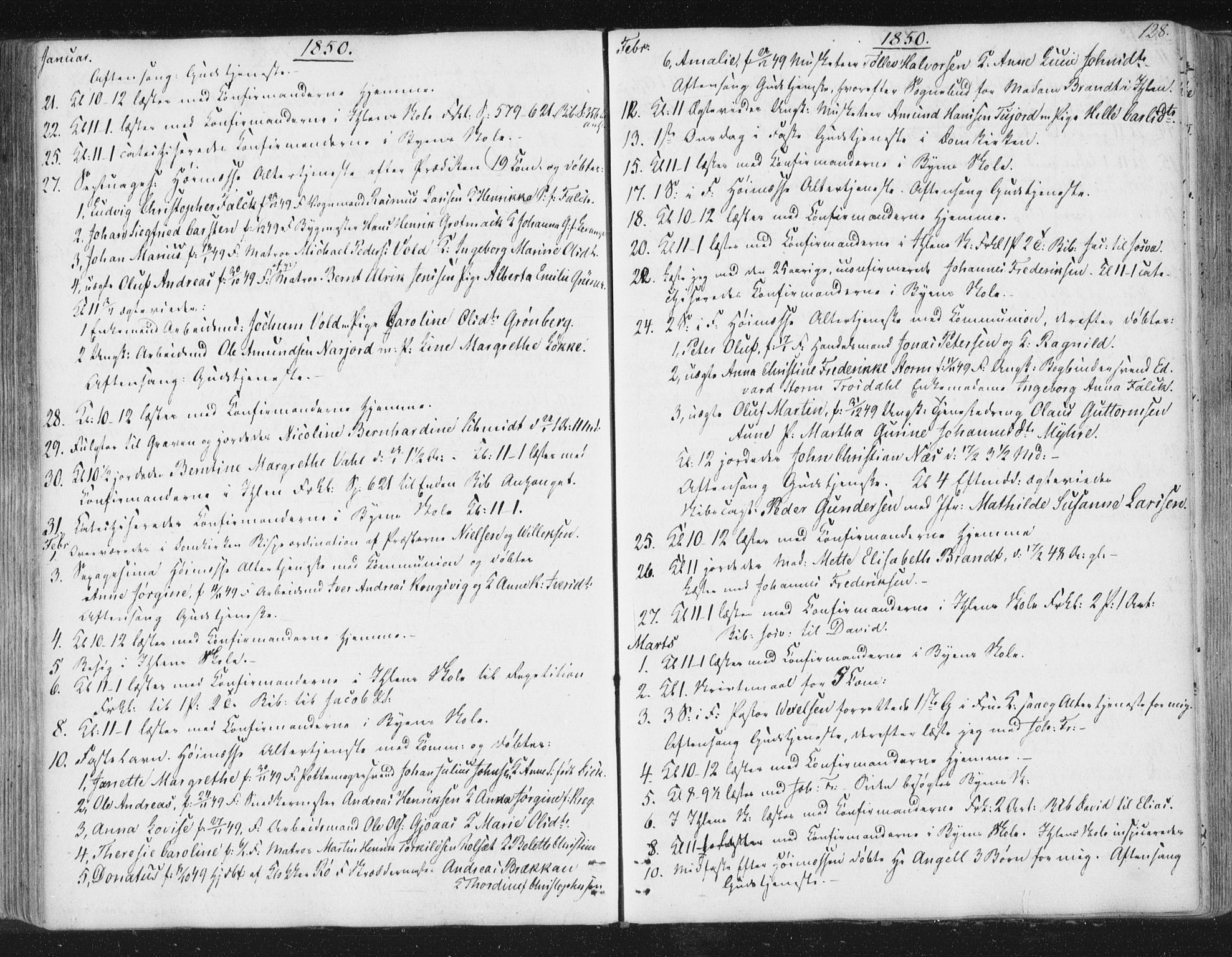 Ministerialprotokoller, klokkerbøker og fødselsregistre - Sør-Trøndelag, SAT/A-1456/602/L0127: Curate's parish register no. 602B01, 1821-1875, p. 128