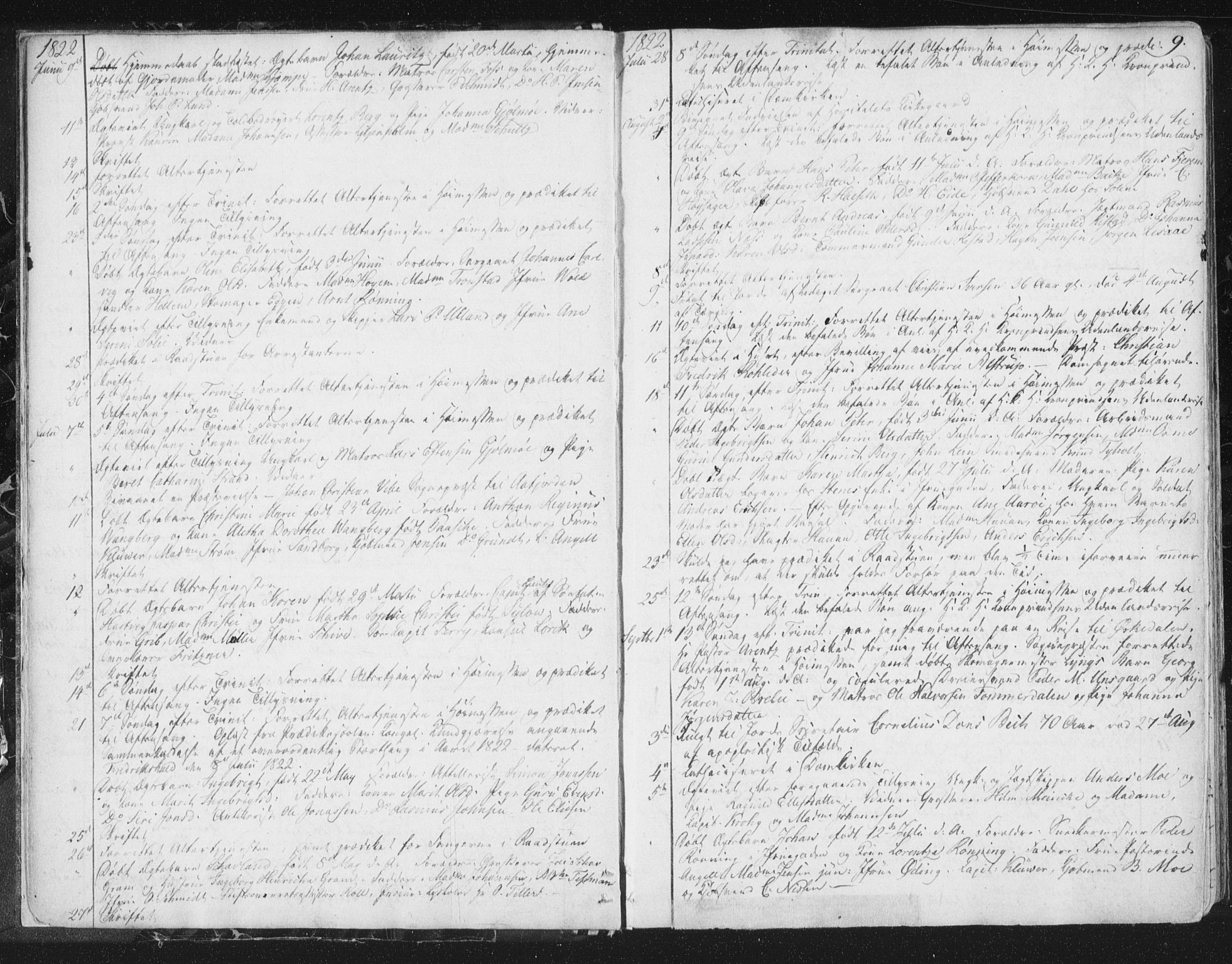 Ministerialprotokoller, klokkerbøker og fødselsregistre - Sør-Trøndelag, AV/SAT-A-1456/602/L0127: Curate's parish register no. 602B01, 1821-1875, p. 9