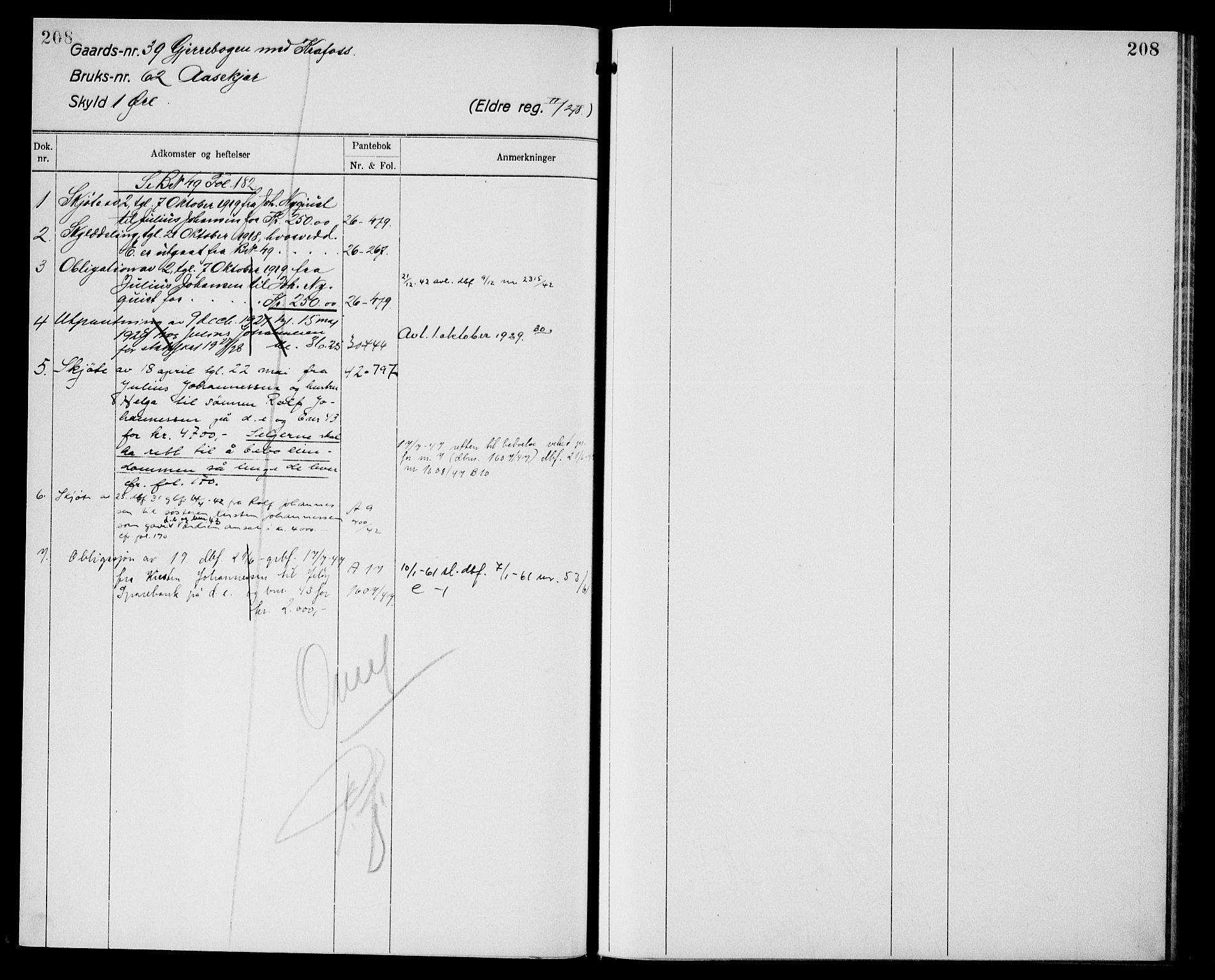 Moss sorenskriveri, SAO/A-10168: Mortgage register no. XI 6, 1834-1961, p. 208