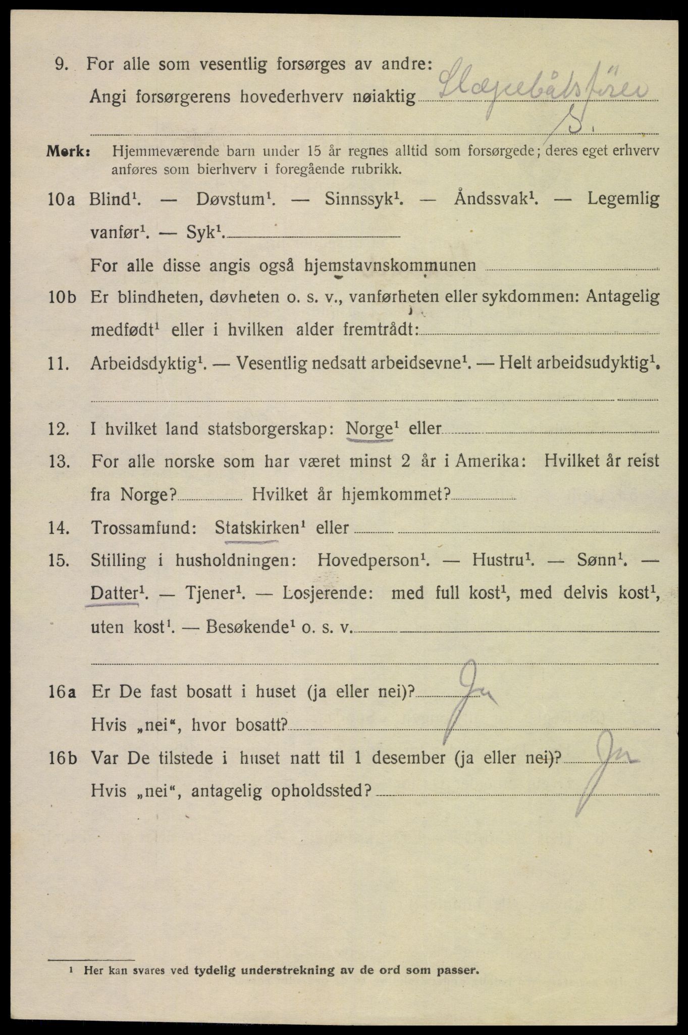 SAK, 1920 census for Mandal, 1920, p. 8190