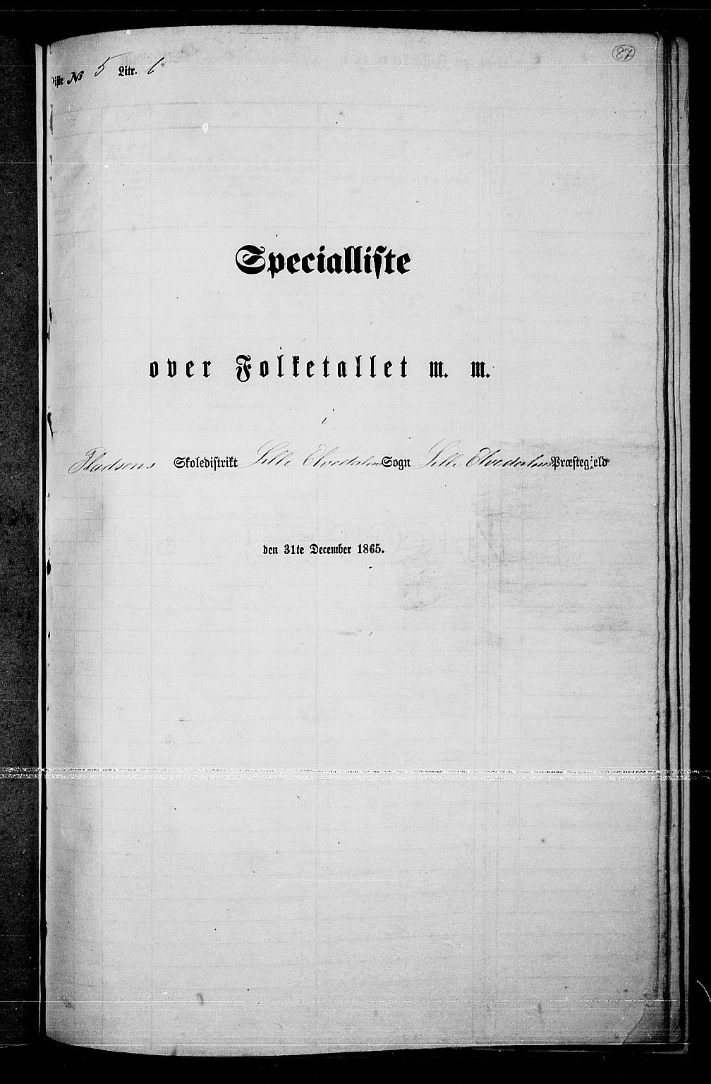 RA, 1865 census for Lille Elvedalen, 1865, p. 79