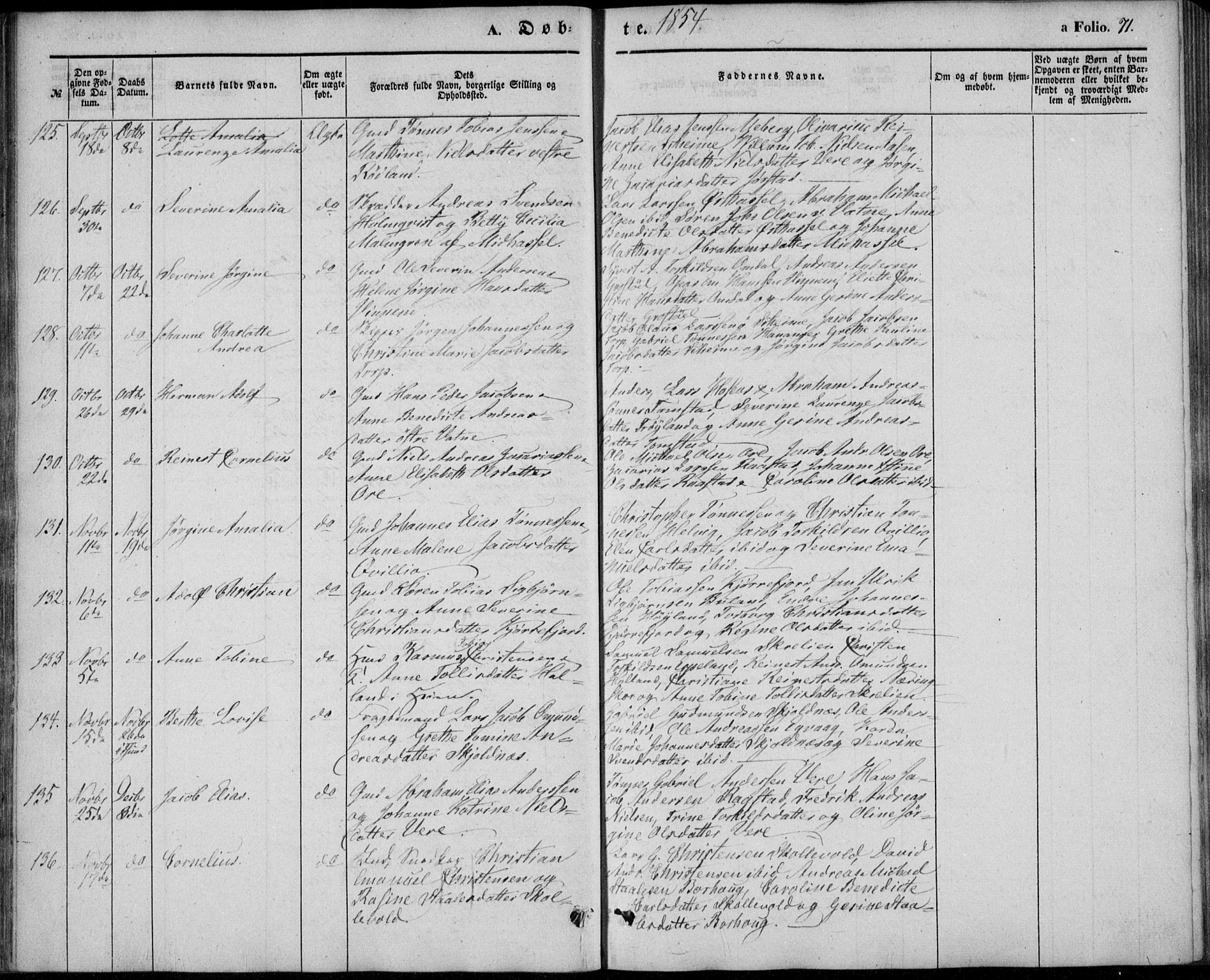 Lista sokneprestkontor, AV/SAK-1111-0027/F/Fb/L0002: Parish register (copy) no. B 2, 1847-1862, p. 71