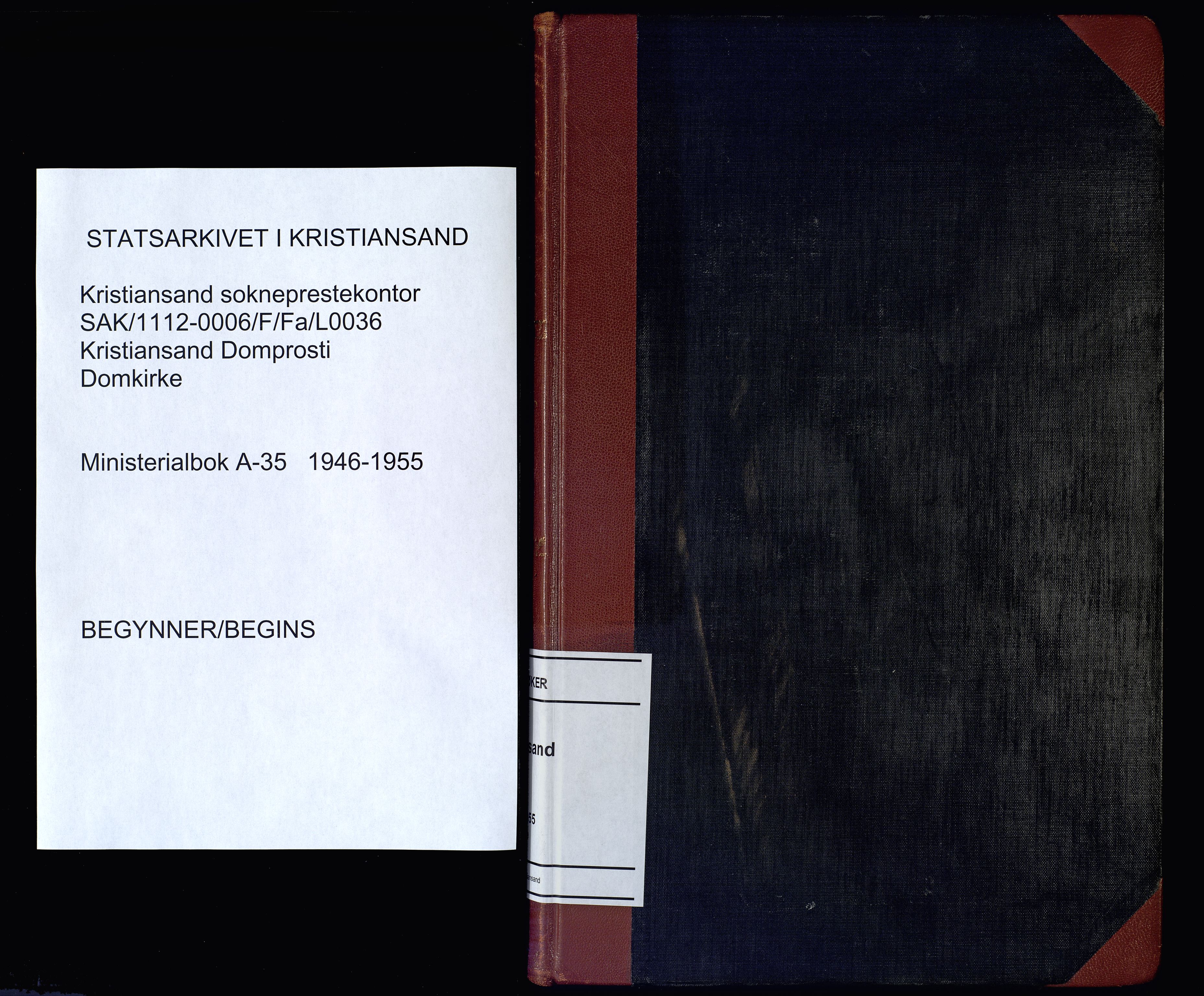 Kristiansand domprosti, SAK/1112-0006/F/Fa/L0036: Parish register (official) no. A-35, 1946-1955