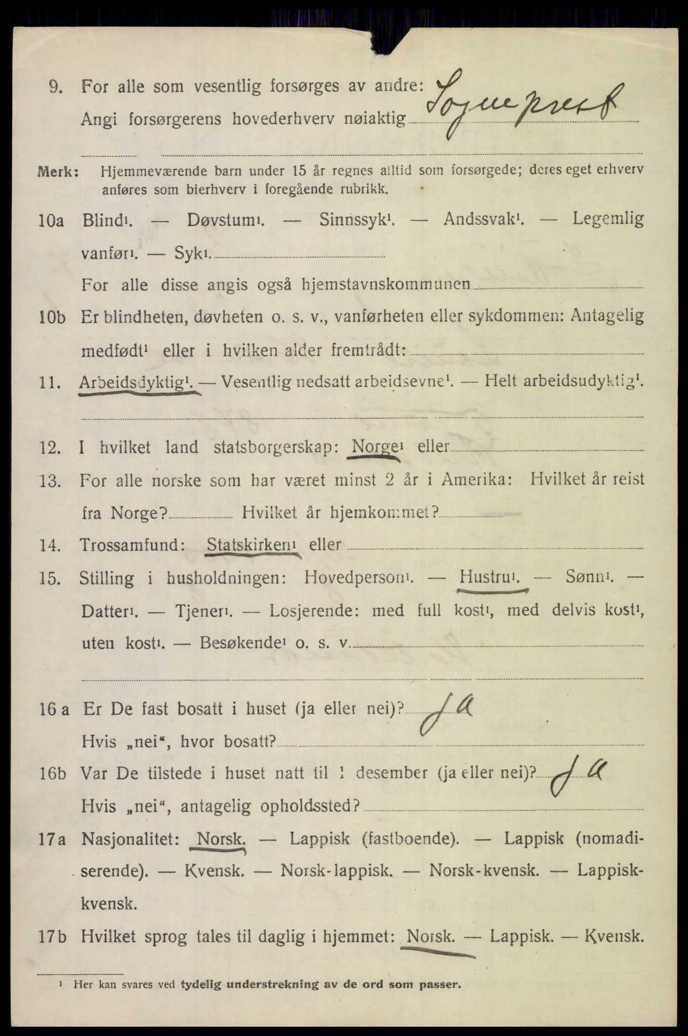 SAT, 1920 census for Lødingen, 1920, p. 4038