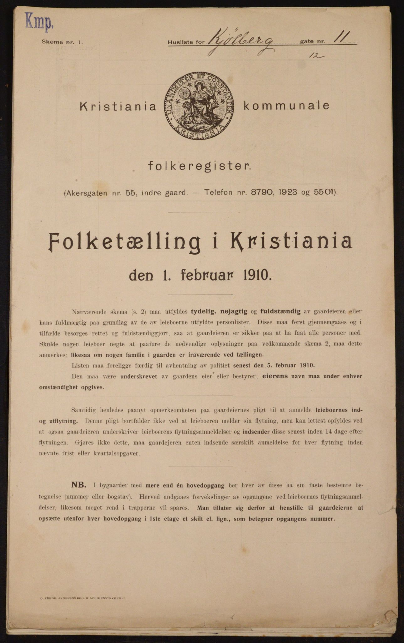 OBA, Municipal Census 1910 for Kristiania, 1910, p. 50114