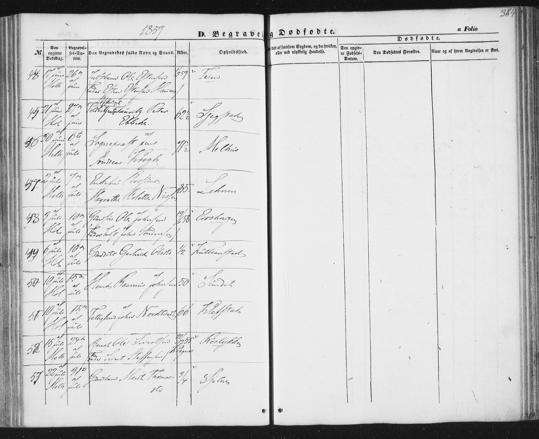 Ministerialprotokoller, klokkerbøker og fødselsregistre - Sør-Trøndelag, AV/SAT-A-1456/691/L1076: Parish register (official) no. 691A08, 1852-1861, p. 384