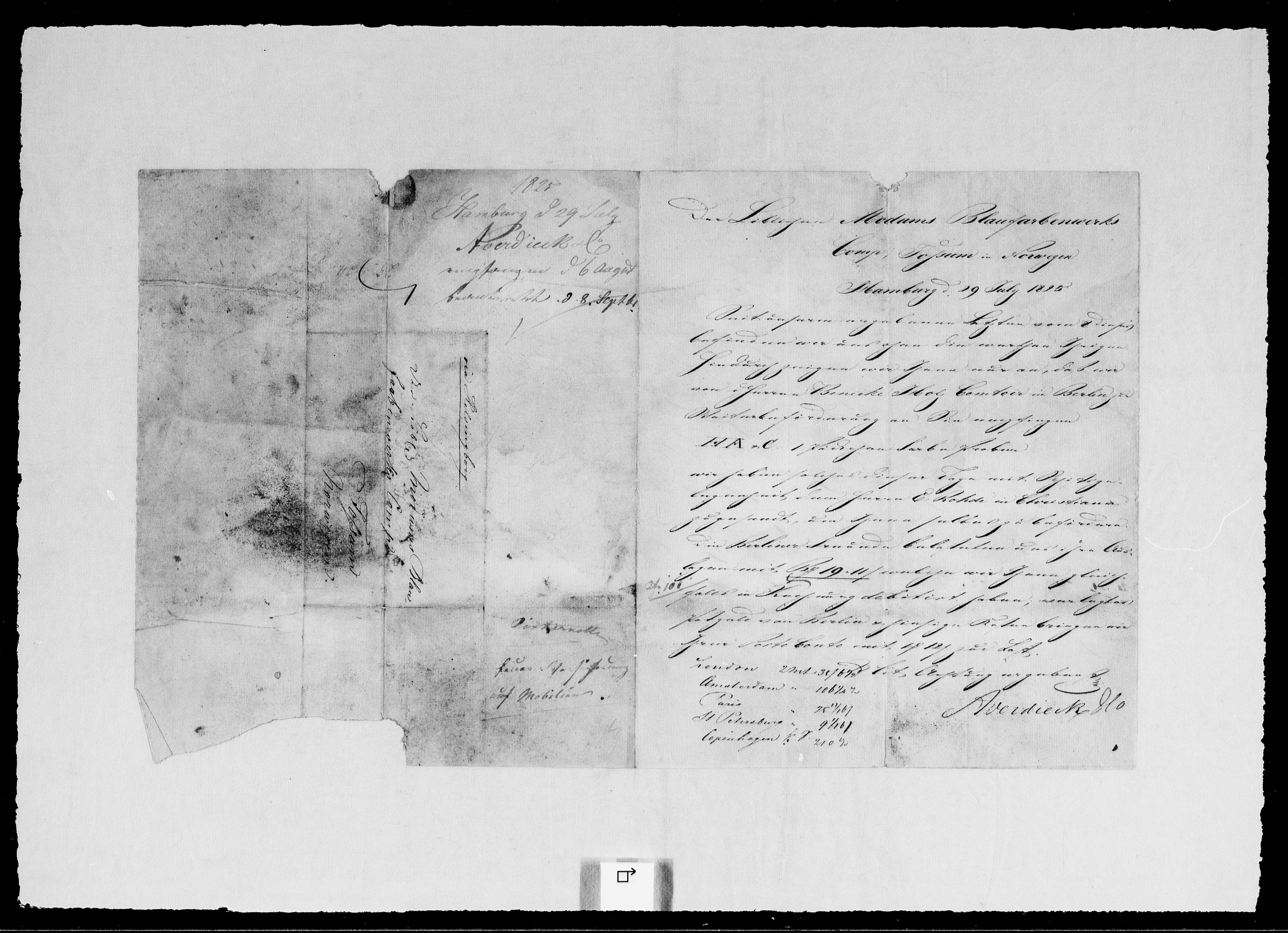 Modums Blaafarveværk, RA/PA-0157/G/Gb/L0095/0001: -- / Innkomne brev A - L, 1825-1826, p. 4
