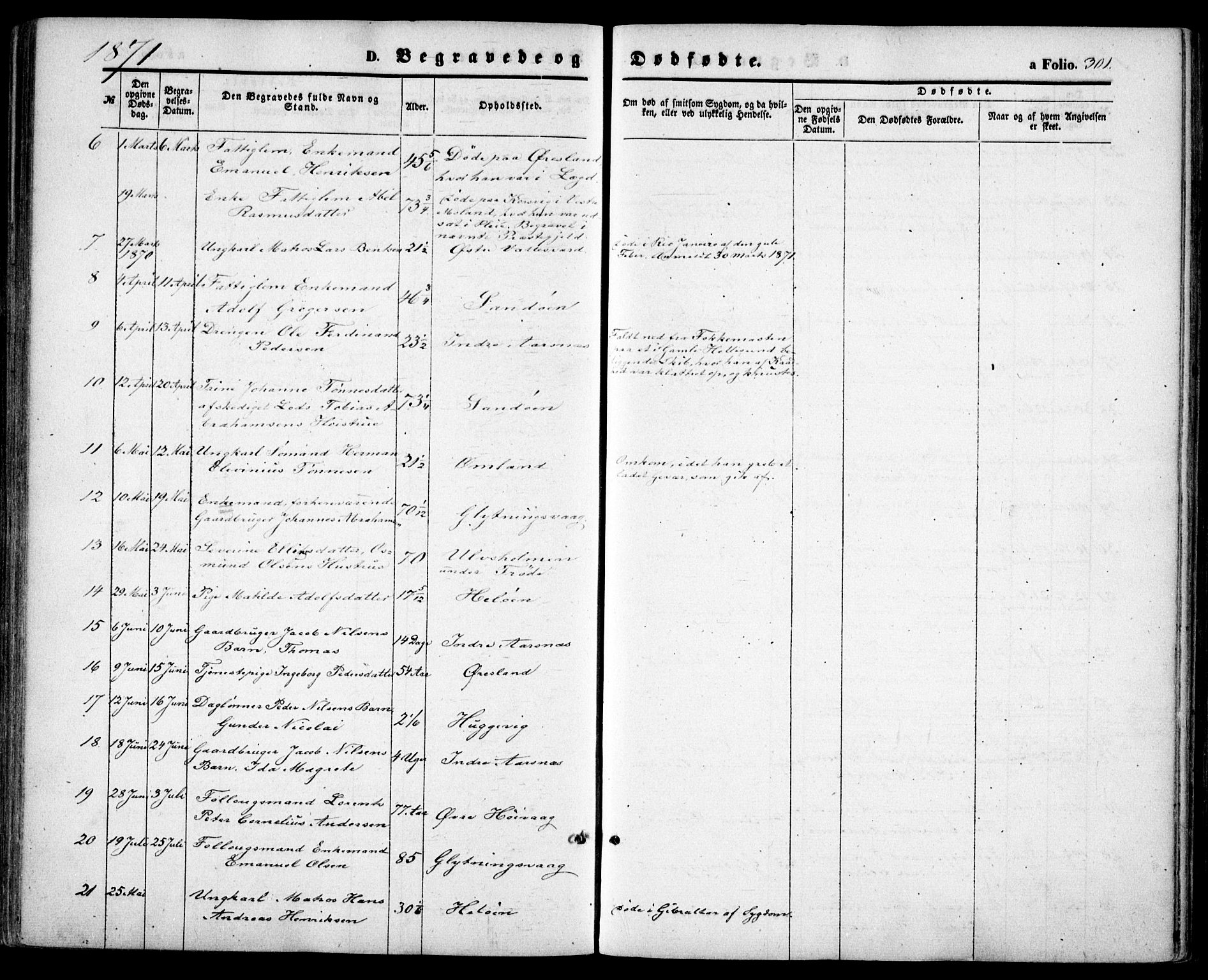 Høvåg sokneprestkontor, SAK/1111-0025/F/Fa/L0004: Parish register (official) no. A 4, 1859-1877, p. 301