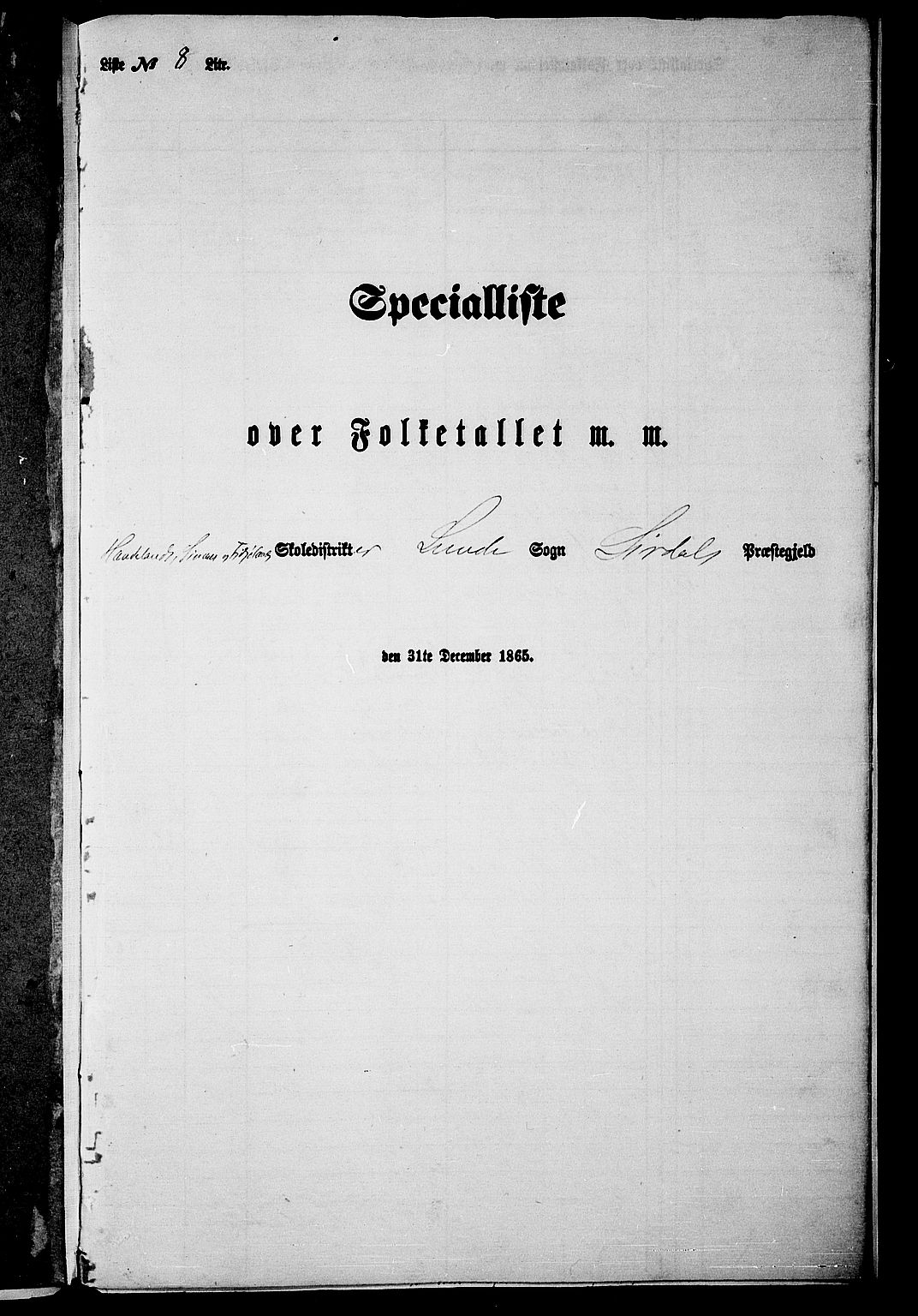 RA, 1865 census for Sirdal, 1865, p. 74