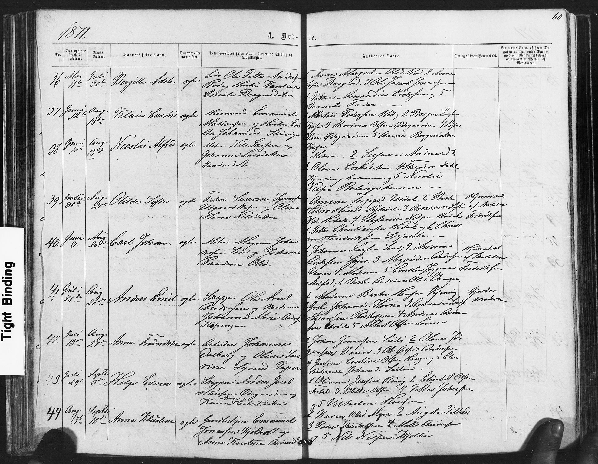 Hvaler prestekontor Kirkebøker, AV/SAO-A-2001/F/Fa/L0007: Parish register (official) no. I 7, 1864-1878, p. 60