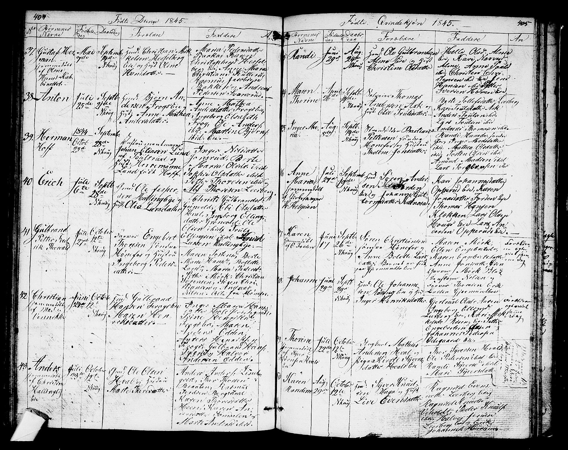 Norderhov kirkebøker, AV/SAKO-A-237/G/Ga/L0004: Parish register (copy) no. I 4, 1824-1849, p. 404-405