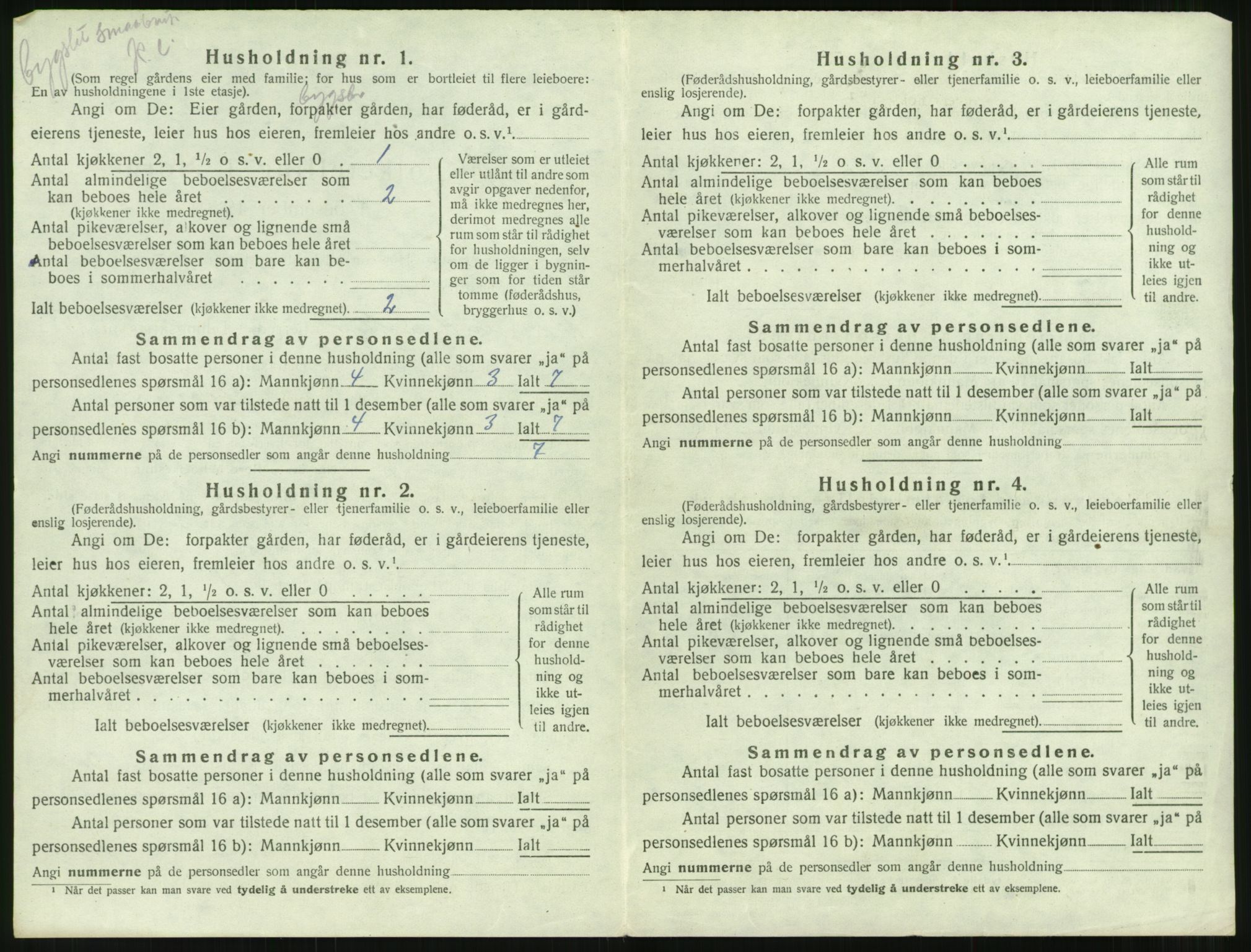 SAT, 1920 census for Borgund, 1920, p. 1415