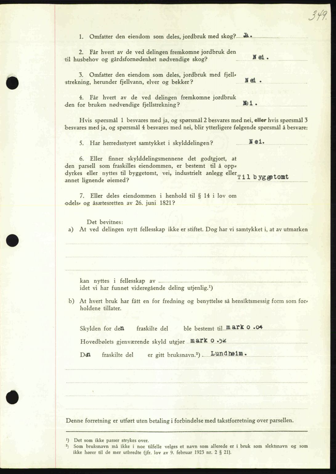 Nordmøre sorenskriveri, AV/SAT-A-4132/1/2/2Ca: Mortgage book no. A102, 1946-1946, Diary no: : 1587/1946