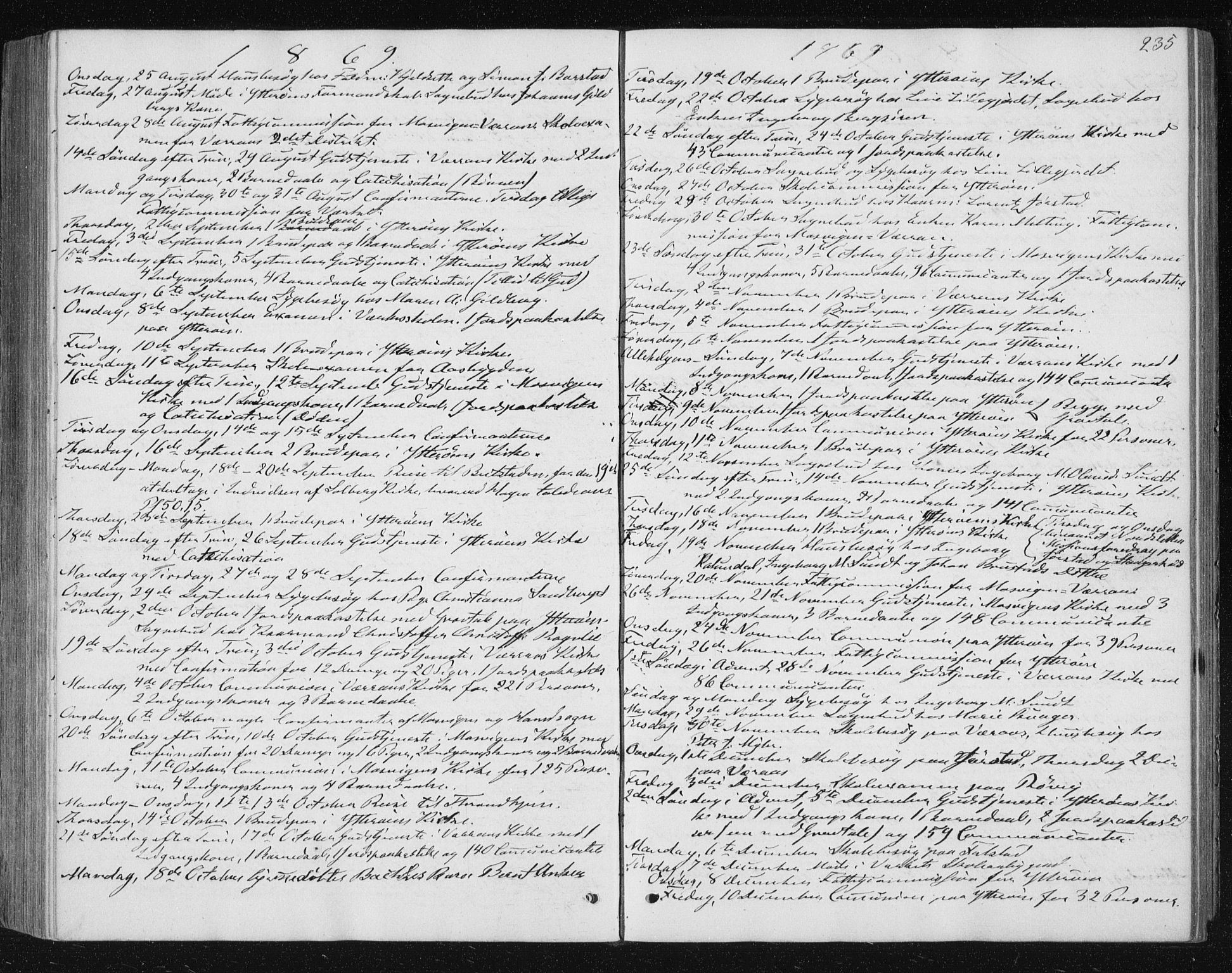 Ministerialprotokoller, klokkerbøker og fødselsregistre - Nord-Trøndelag, AV/SAT-A-1458/722/L0219: Parish register (official) no. 722A06, 1868-1880, p. 235