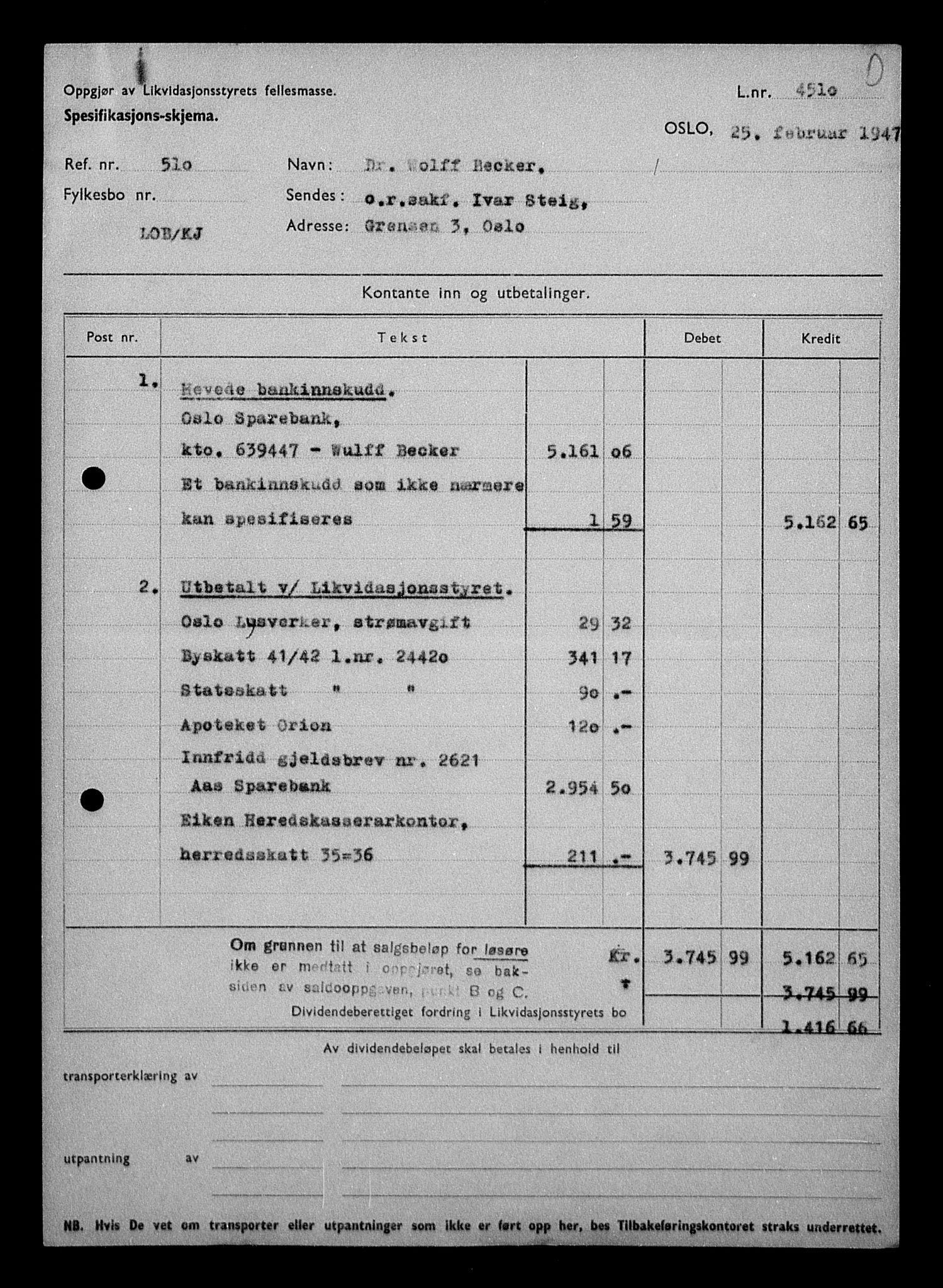 Justisdepartementet, Tilbakeføringskontoret for inndratte formuer, AV/RA-S-1564/H/Hc/Hcc/L0919: --, 1945-1947, p. 400