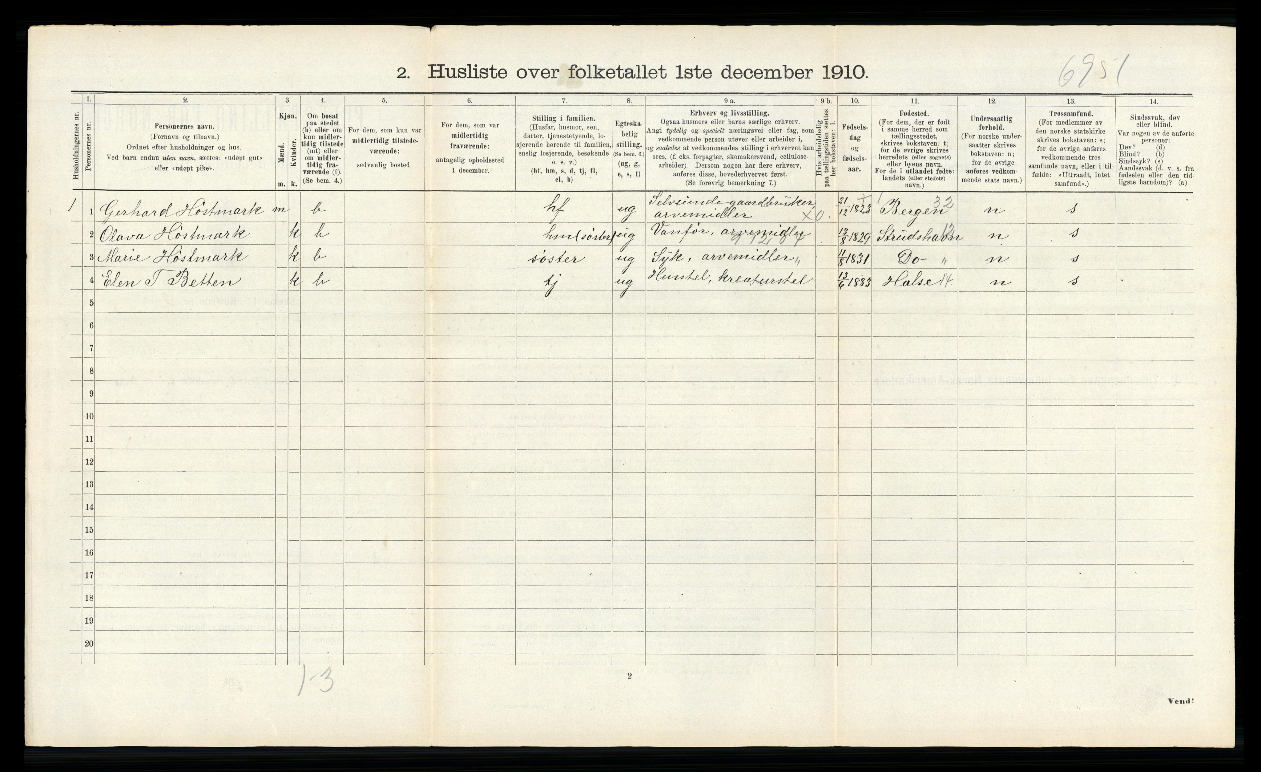 RA, 1910 census for Bolsøy, 1910, p. 746