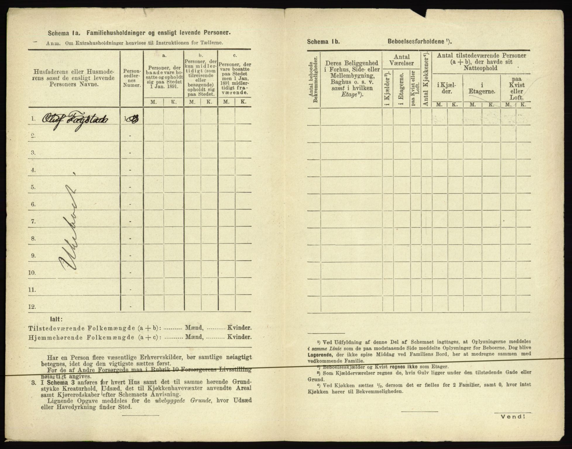 RA, 1891 census for 0501 Lillehammer, 1891, p. 526