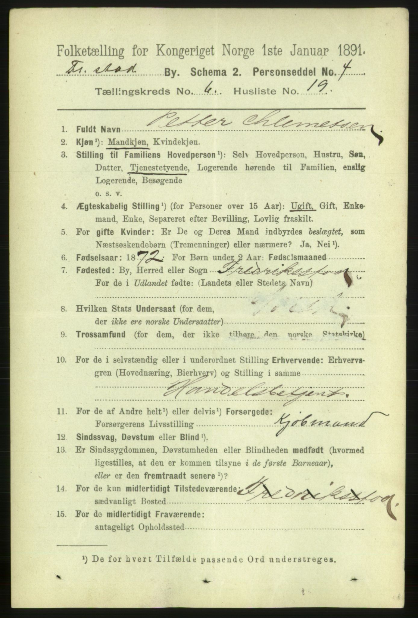 RA, 1891 census for 0103 Fredrikstad, 1891, p. 7821