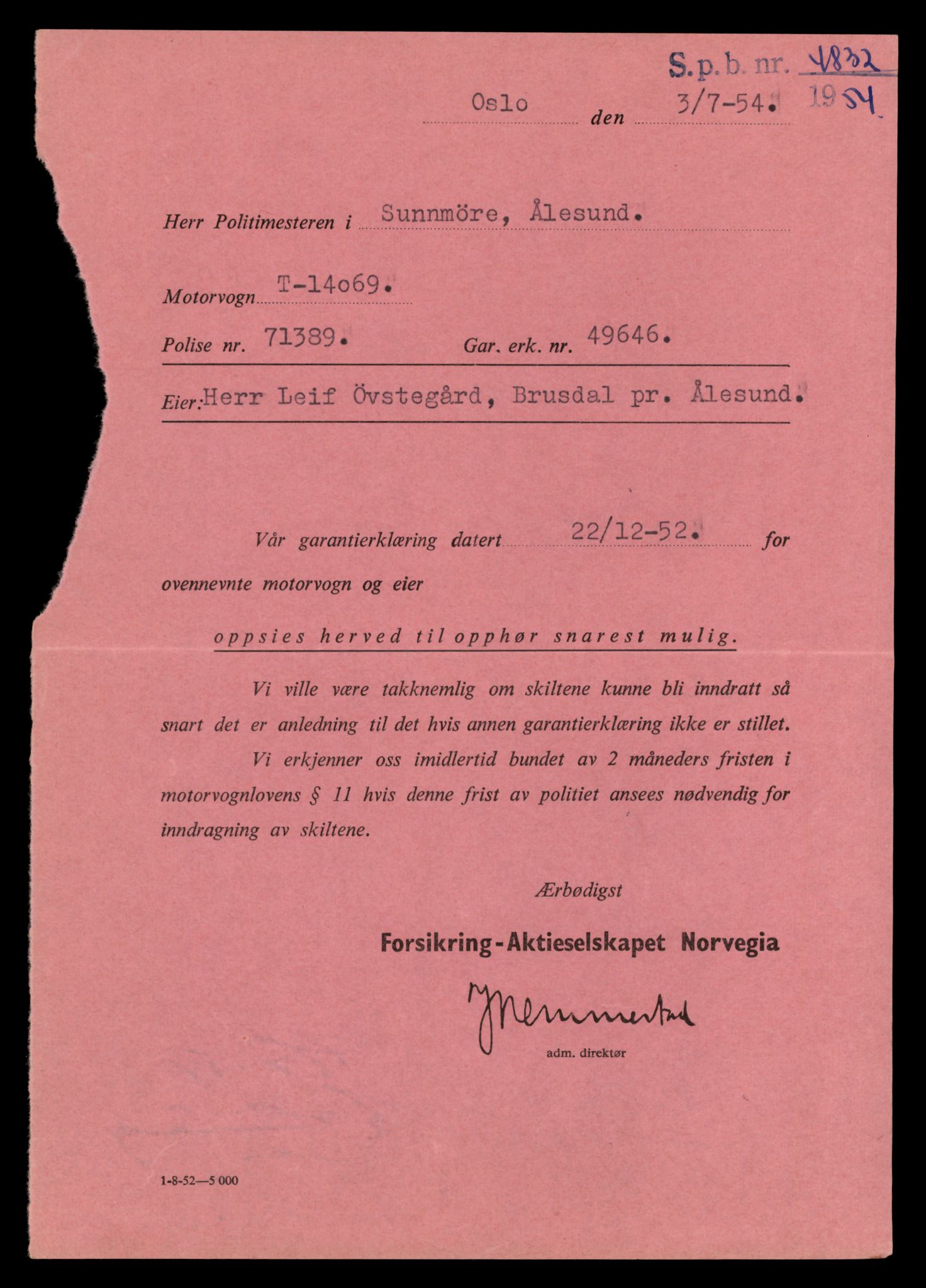 Møre og Romsdal vegkontor - Ålesund trafikkstasjon, AV/SAT-A-4099/F/Fe/L0042: Registreringskort for kjøretøy T 13906 - T 14079, 1927-1998, p. 2969